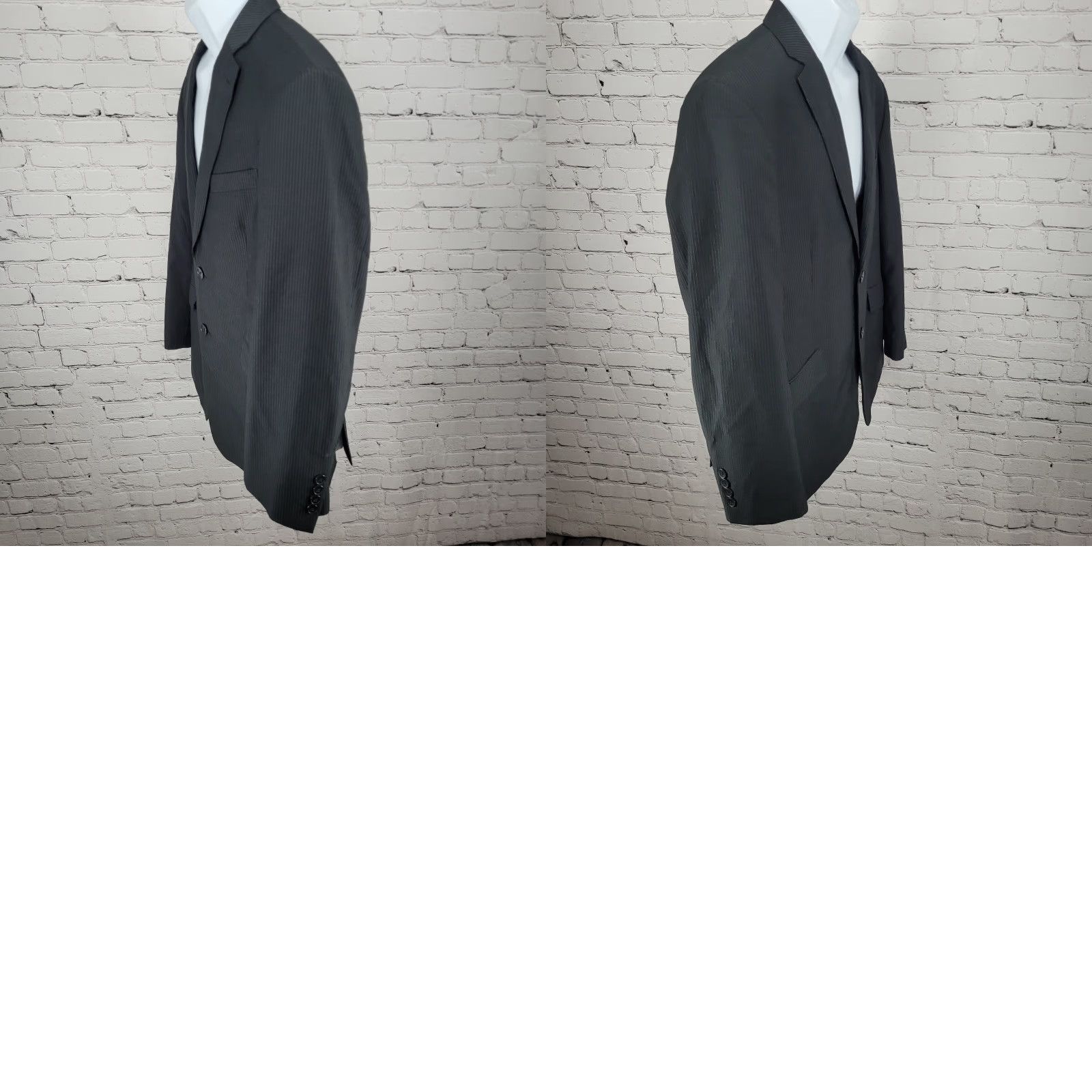 Billy London Billy London Black Pinstriped 2 Button Double Notch Blazer Sport Coat Size 42S Size 42R - 9 Thumbnail
