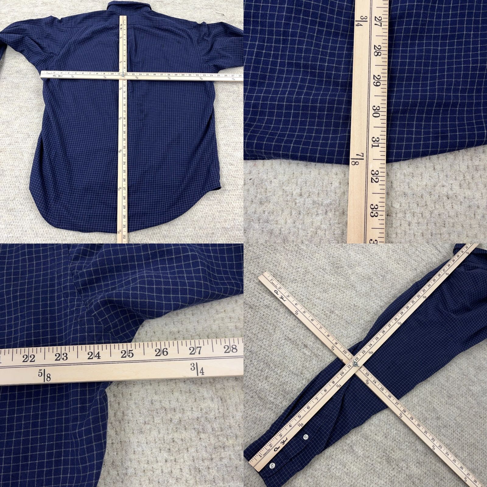 Ralph Lauren Ralph Lauren Button-Up Shirt Men Large Blue Plaid Flannel BLAKE Regular Fit Size 42R - 8 Thumbnail