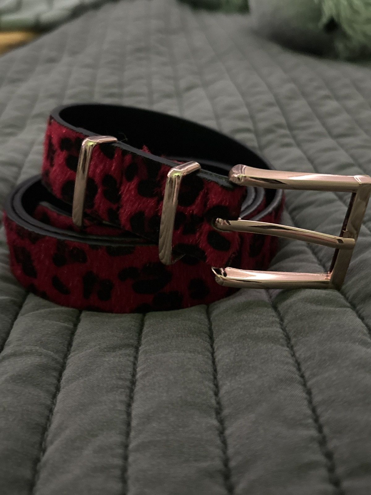 Designer × Vintage RED CHEETAH PRINT BELT Size ONE SIZE - 2 Thumbnail