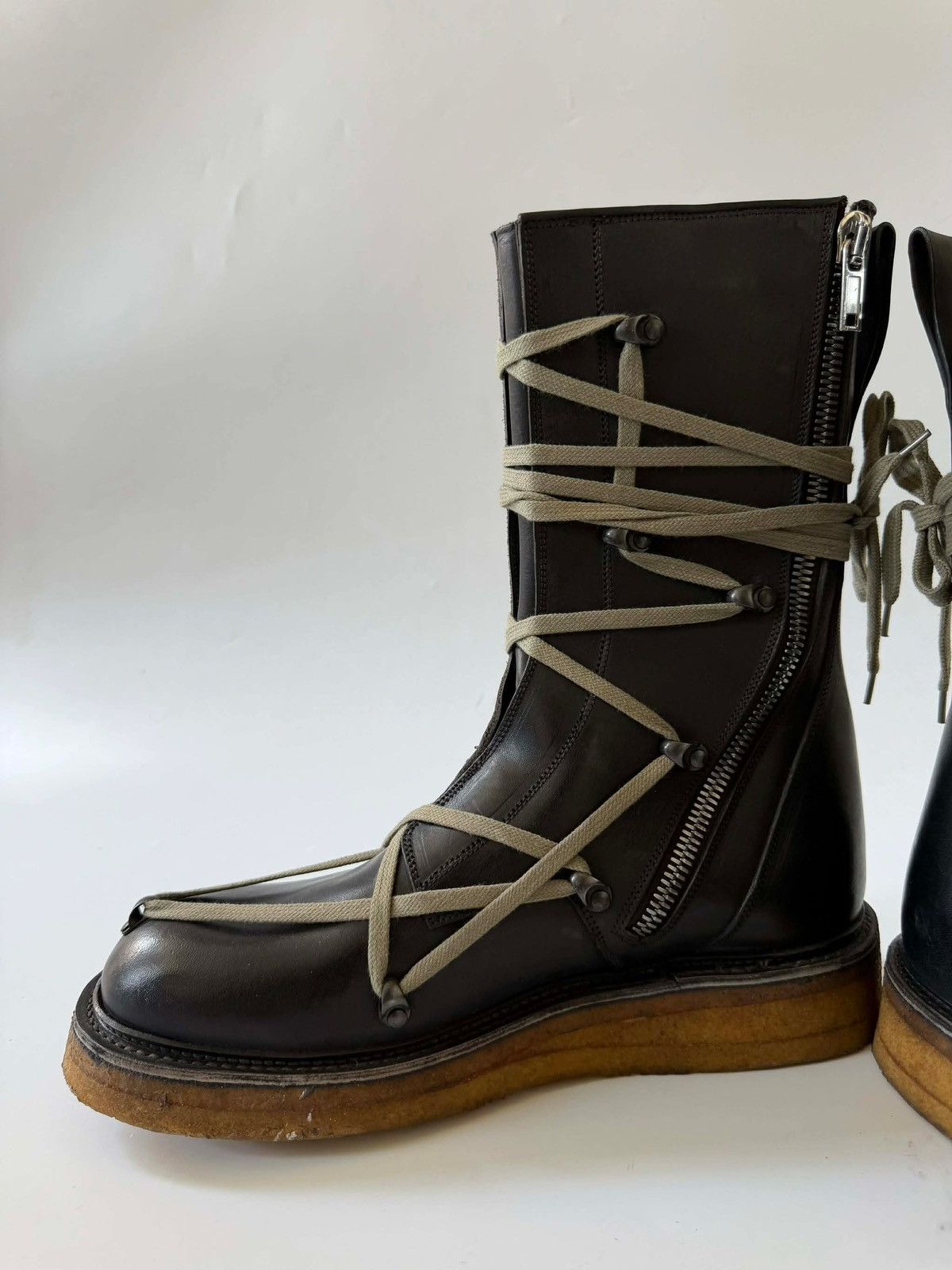Rick Owens Rick Owens Black Lace-Up Creeper Boots Size US 11 / EU 44 - 8 Thumbnail