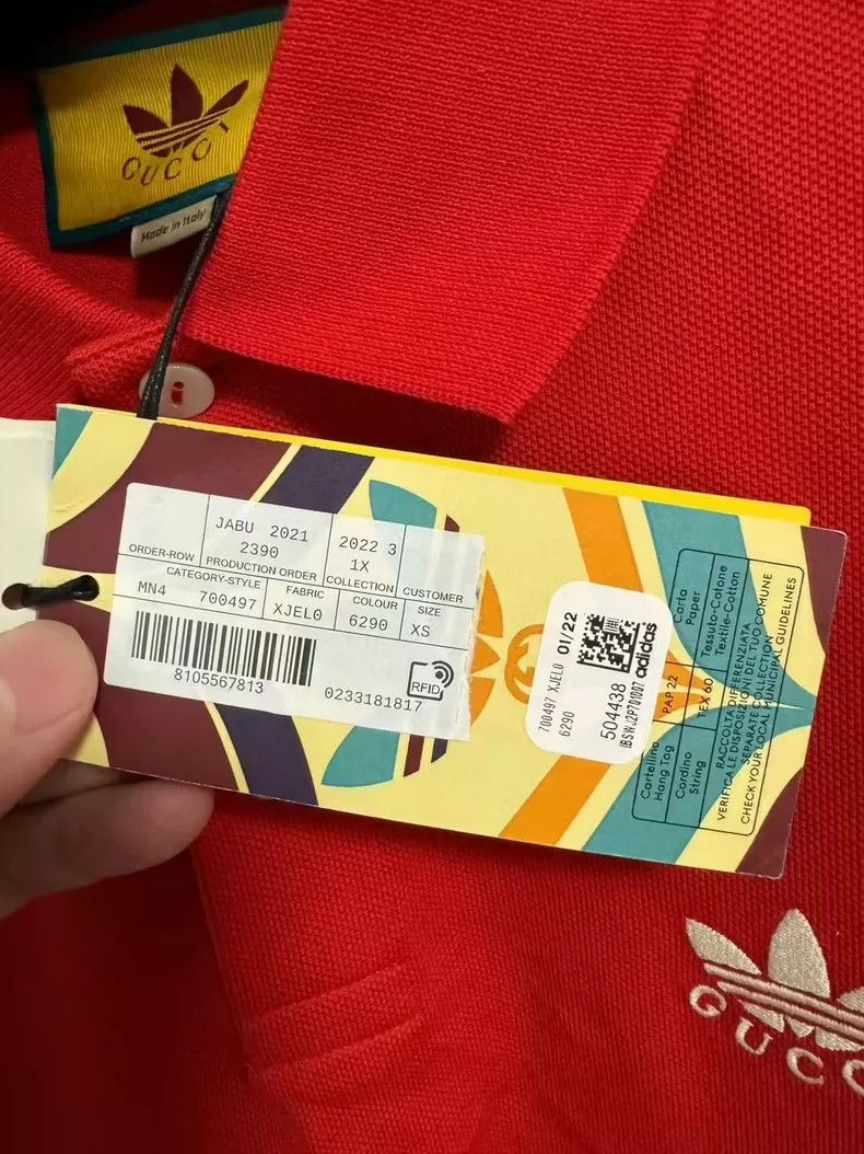 Gucci Gucci Adidas clover co-branded Red POLO T-shirt 2501-Nextar Size US XS / EU 42 / 0 - 5 Thumbnail