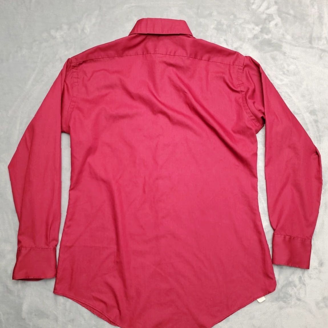 JCPenney VINTAGE JCPenney Shirt Men 34 Red Maroon Button-Up Long Sleeve Single Needle Tapered Casual Outdoor Size US S / EU 44-46 / 1 - 7 Thumbnail