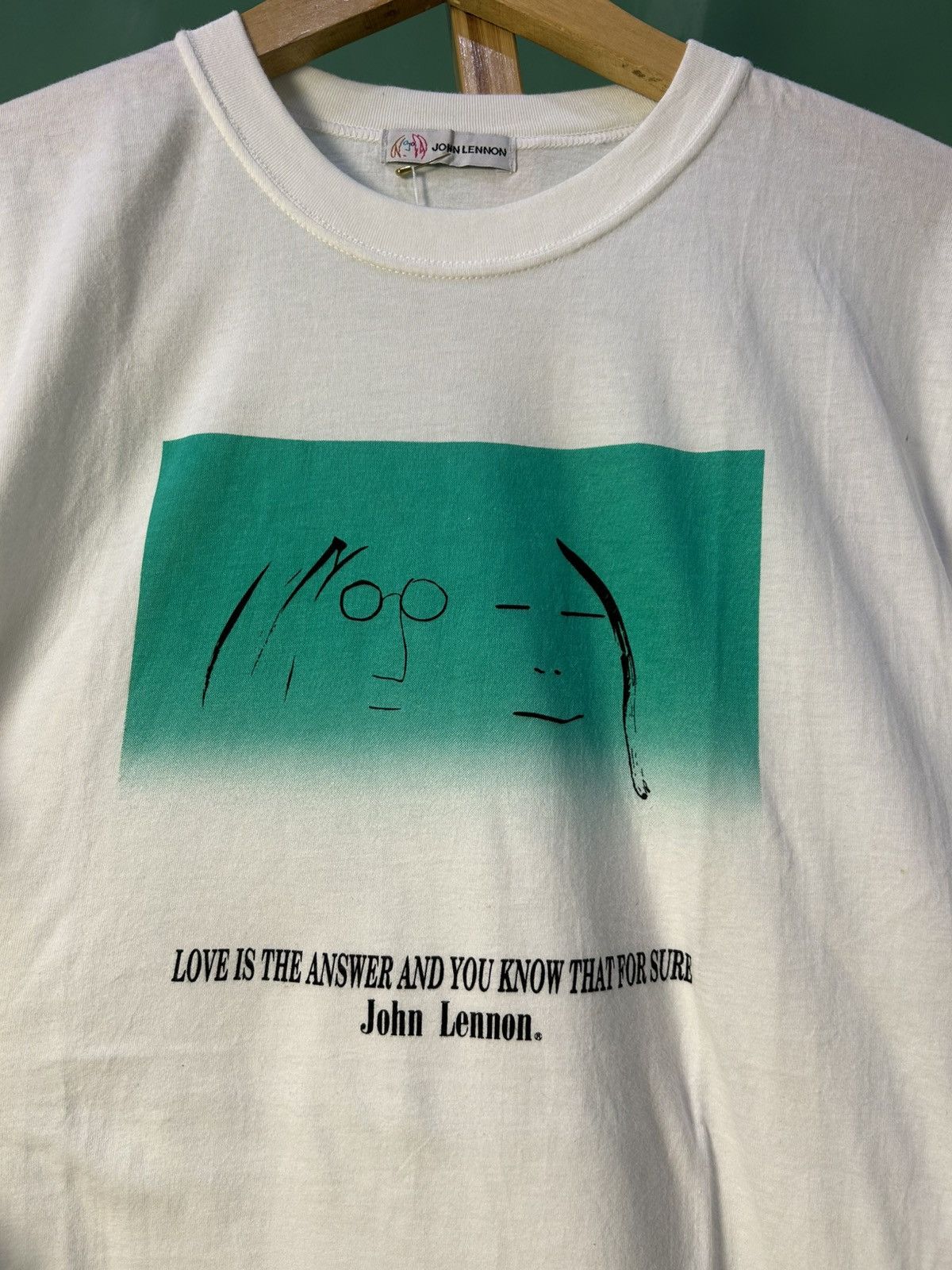 Vintage RARE! Vintage John Lennon Two is One art Single Stitch Size US L / EU 52-54 / 3 - 2 Thumbnail