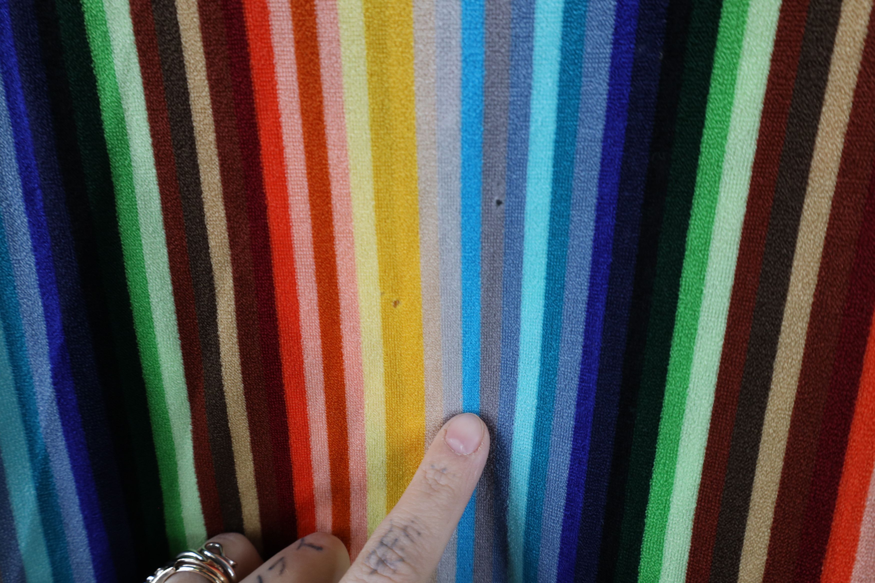 Vintage Vintage 70s Streetwear Rainbow Striped Terry Cloth Polo Size L / US 10 / IT 46 - 14 Thumbnail