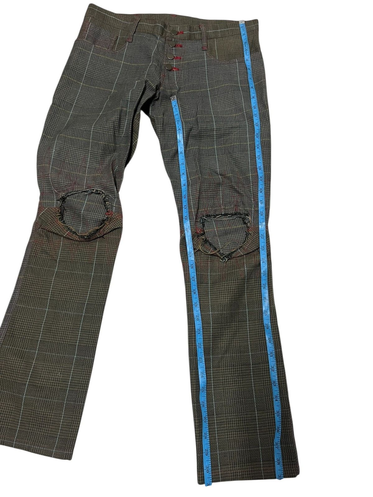 Christopher Nemeth 🔥Christopher Nemeth Distressed Check Embroidered Pants Size US 34 / EU 50 - 11 Thumbnail