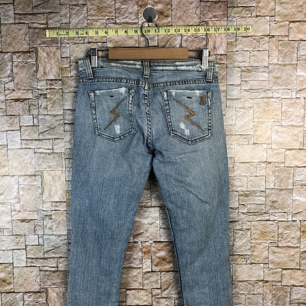 Japanese Brand John Esraya Blue Distressed Denim Pants #A952 Size 27" / US 4 / IT 40 - 17 Thumbnail