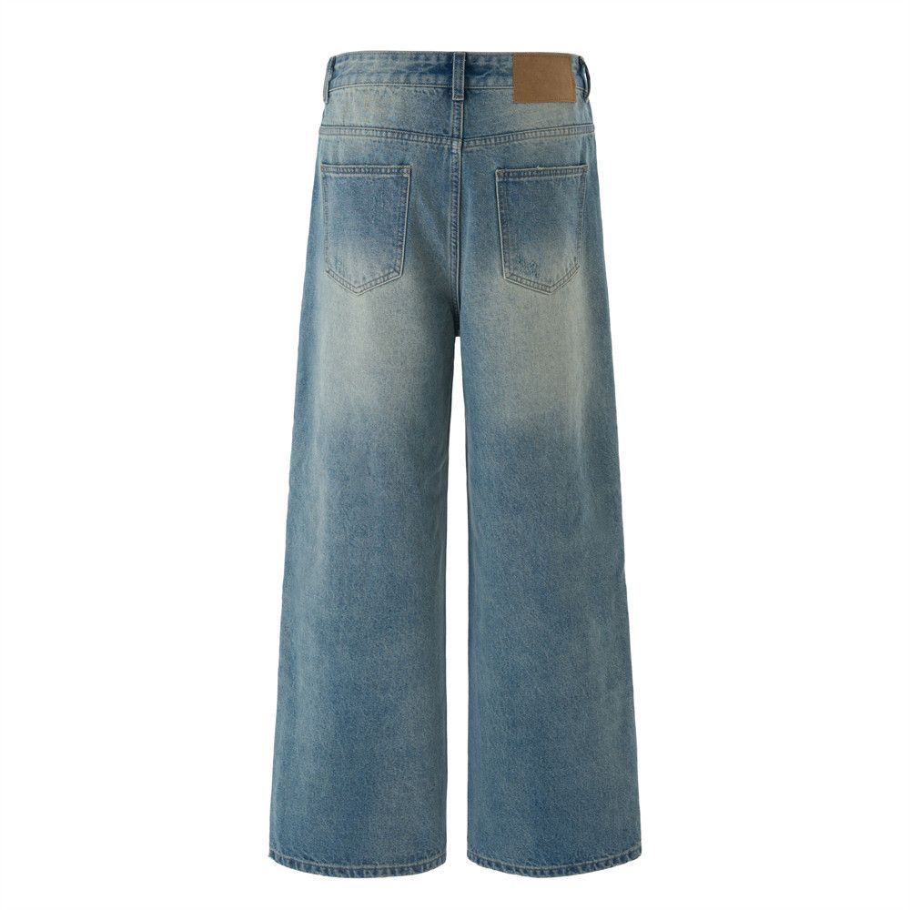 Jean Men's vintage washed distressed gradient loose jeans Size US 32 / EU 48 - 2 Thumbnail