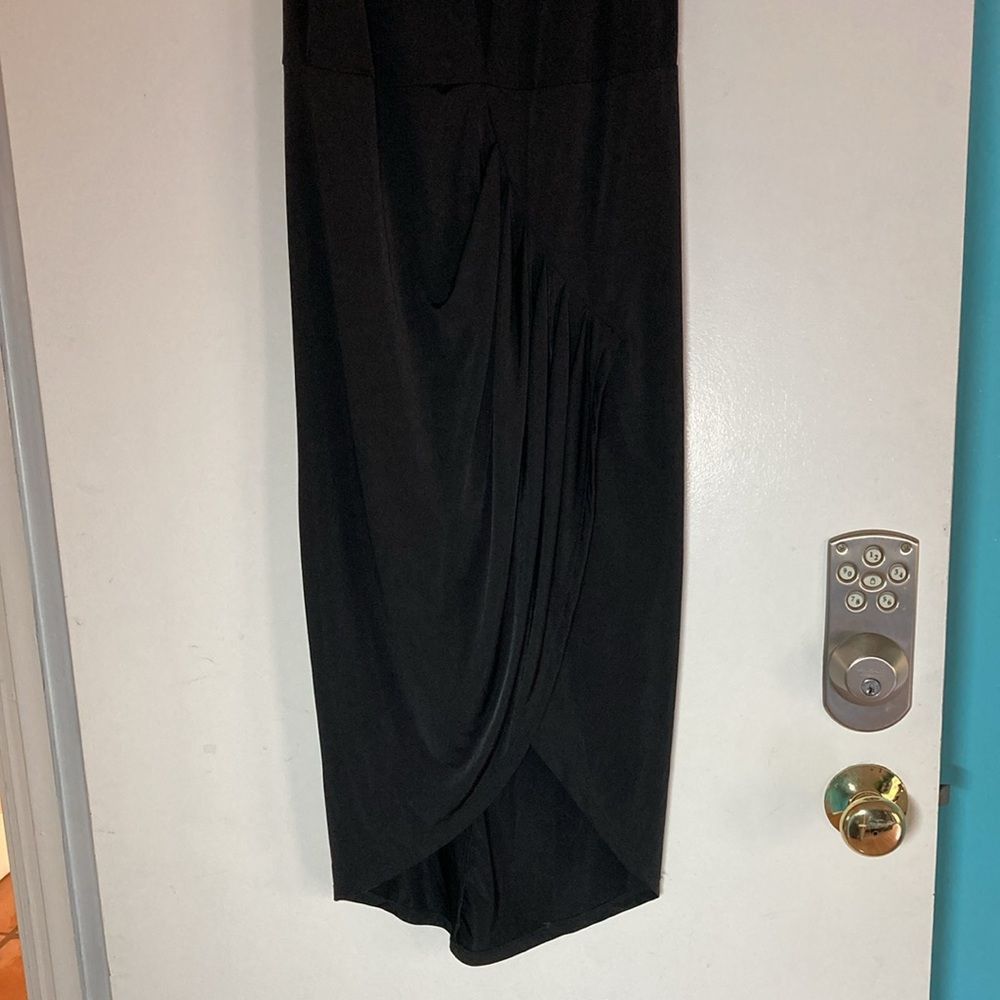 Mek Denim Blessed are the Meek Black Mya Dress Size 2 Sheer V-Neck Slim Sheath Size XS / US 0-2 / IT 36-38 - 14 Thumbnail