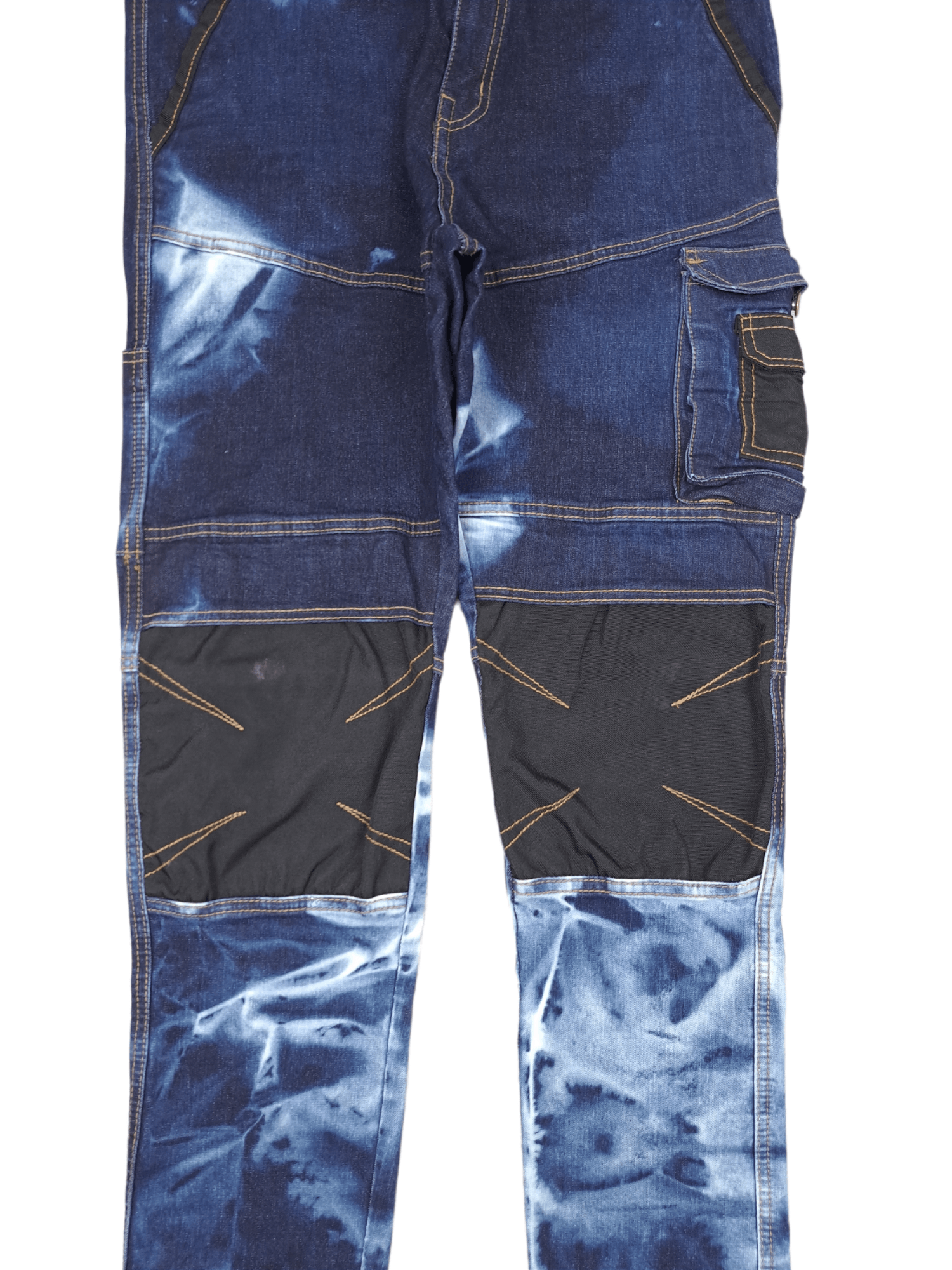 Japanese Brand 💎 Crazy Vintage 32/30 Y2K Bleached Blue Carpenter Jeans Size US 32 / EU 48 - 5 Thumbnail