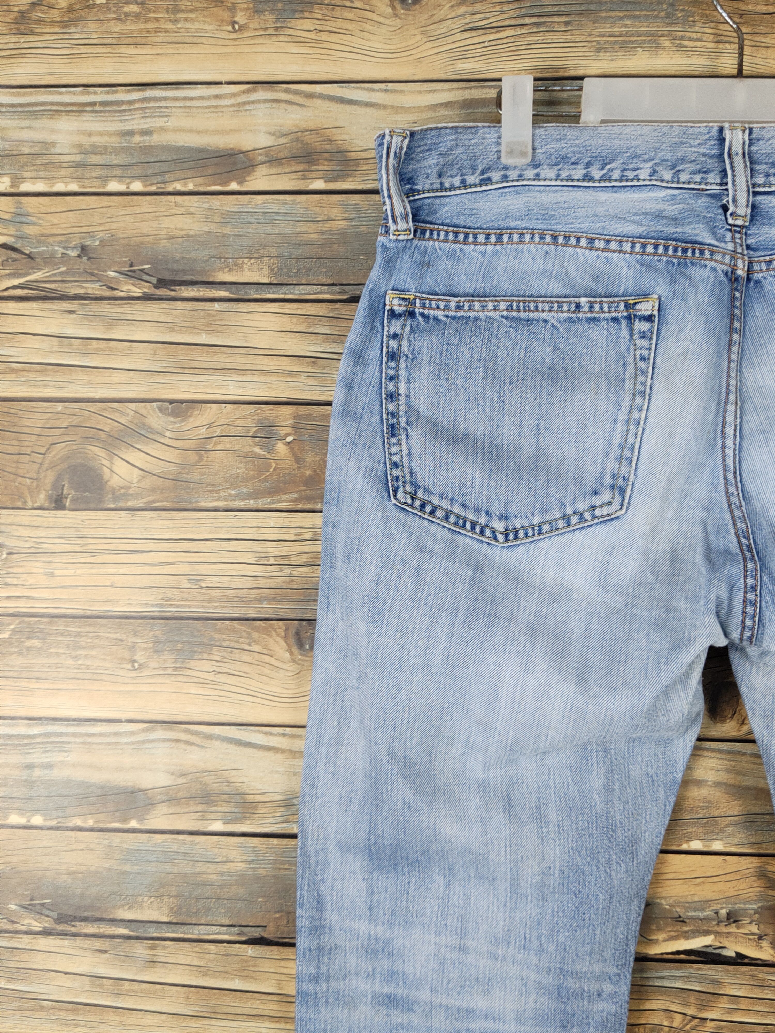 Japanese Brand Uniqlo japan faded Blue Distressed Ripped denim Jeans #W1498 Size US 35 - 9 Thumbnail
