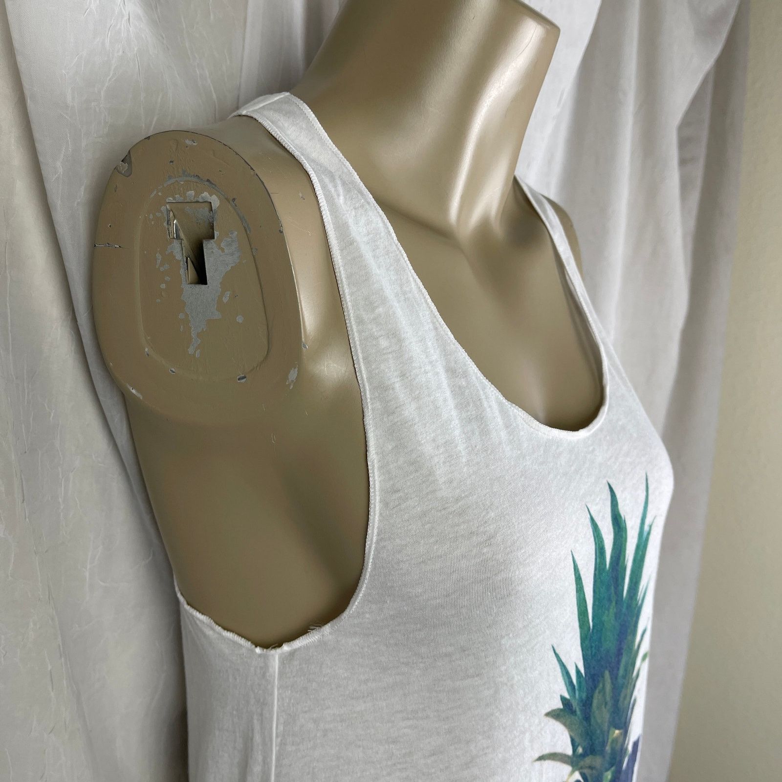Pink Victoria’s Secret PINK White Fringe Tank Dress Pineapple NWT Size XS / US 0-2 / IT 36-38 - 8 Thumbnail