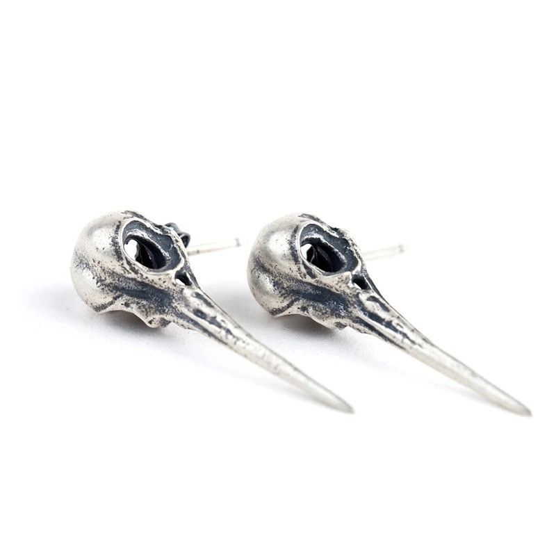Jewelry Hummingbird Bones Stud Earrings 925 Sterling Ear Studs Charm Size ONE SIZE - 6 Thumbnail