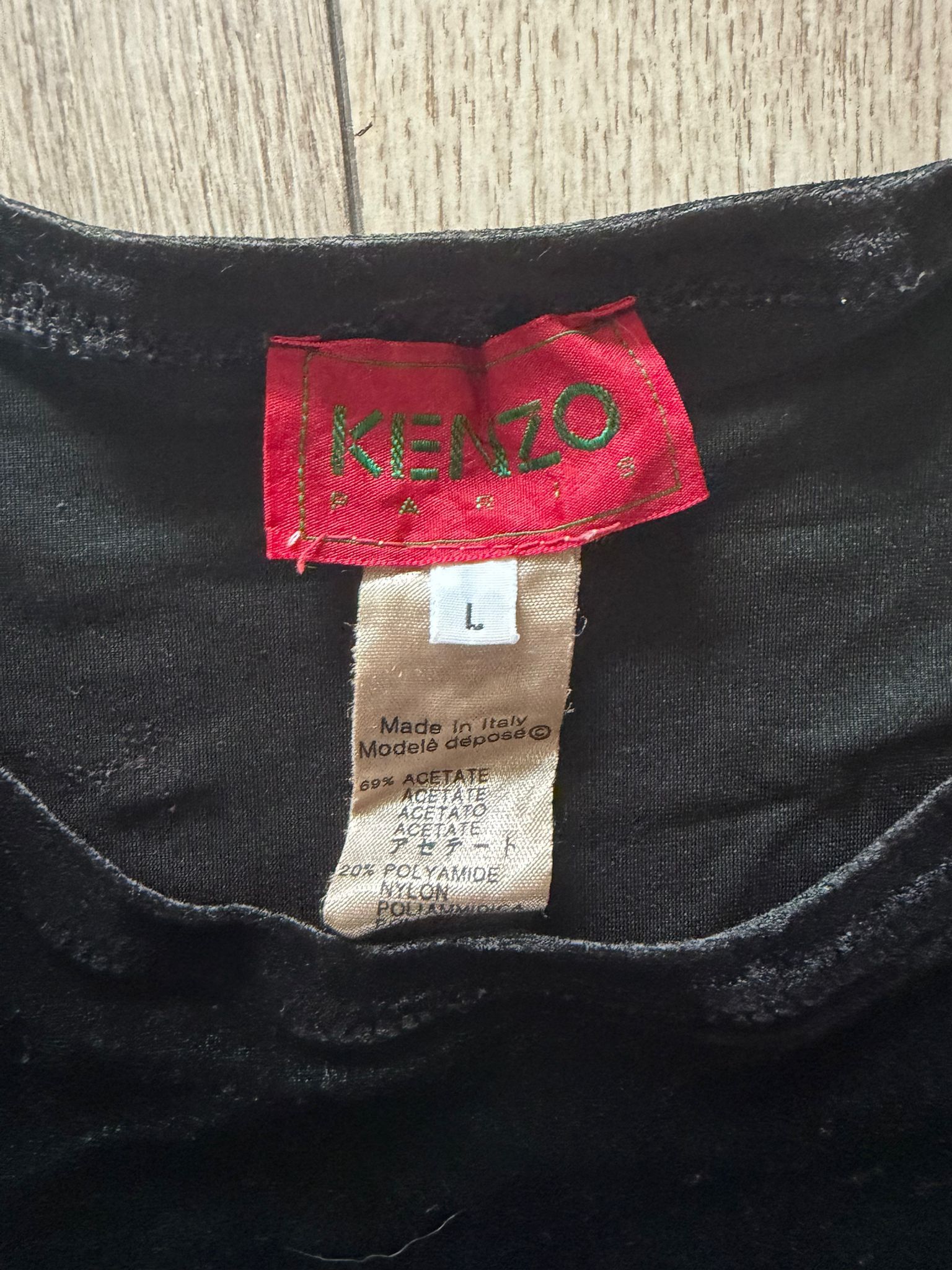 Kenzo Kenzo Paris Vintage 90s Black Velvet Long Sleeve Top Sz L Size US L / EU 52-54 / 3 - 3 Thumbnail