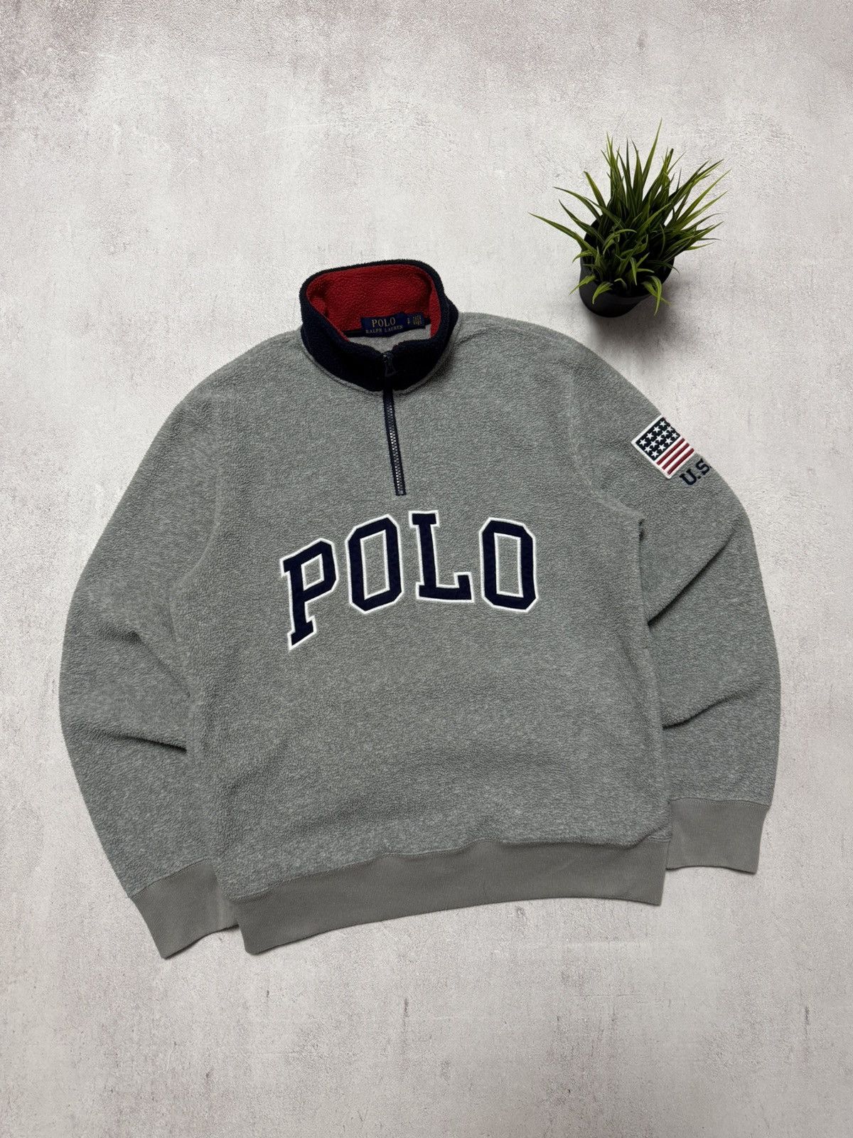 Vintage Polo Ralph Lauren Fleece Jacket Big Logo Sweatshirt Y2K Size US S / EU 44-46 / 1 - 1 Thumbnail