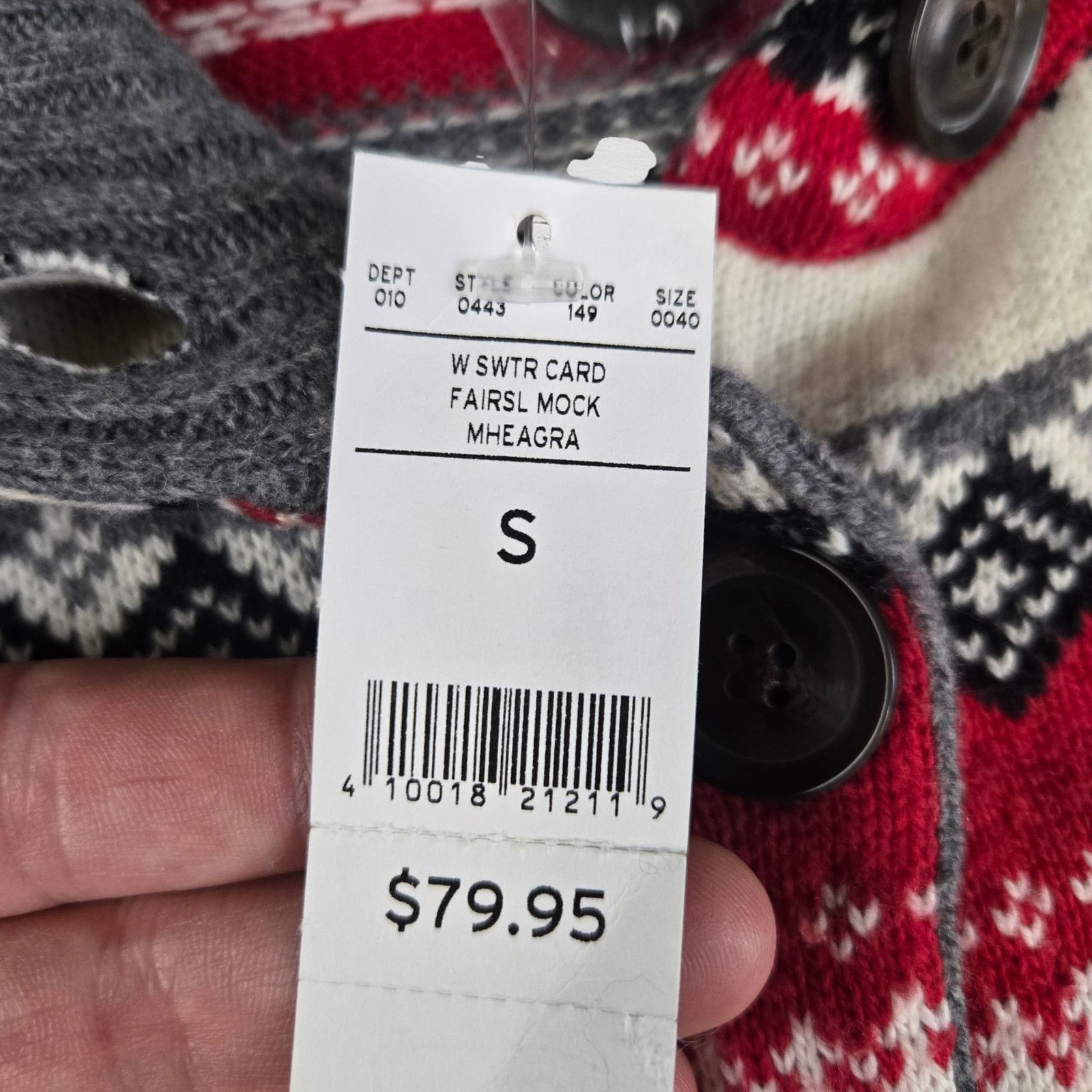 Eddie Bauer Eddie Bauer Gray Fair Isle Cardigan Size Small Size S / US 4 / IT 40 - 8 Thumbnail