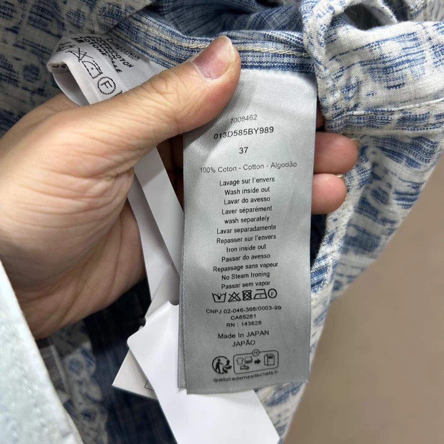 Dior Dior New Light Blue Denim Monogram Print Shirt 37 Size US XS / EU 42 / 0 - 4 Thumbnail