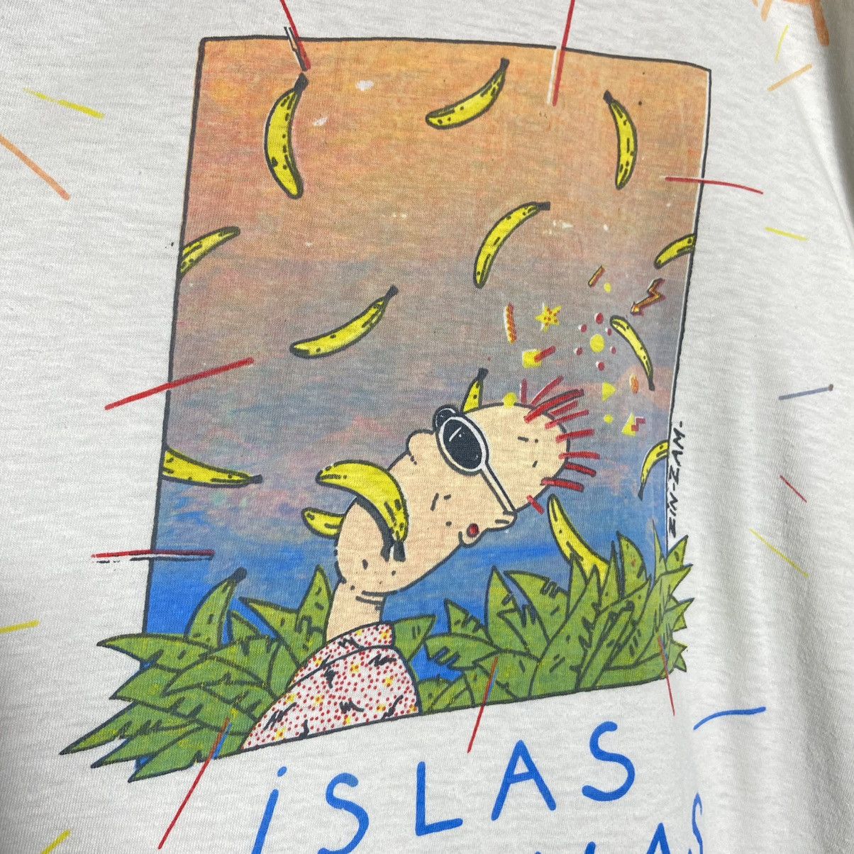 Vintage Vintage 90s Punk LA GOMERA ISLAS Bananas Parody T-Shirt Size US XL / EU 56 / 4 - 4 Thumbnail