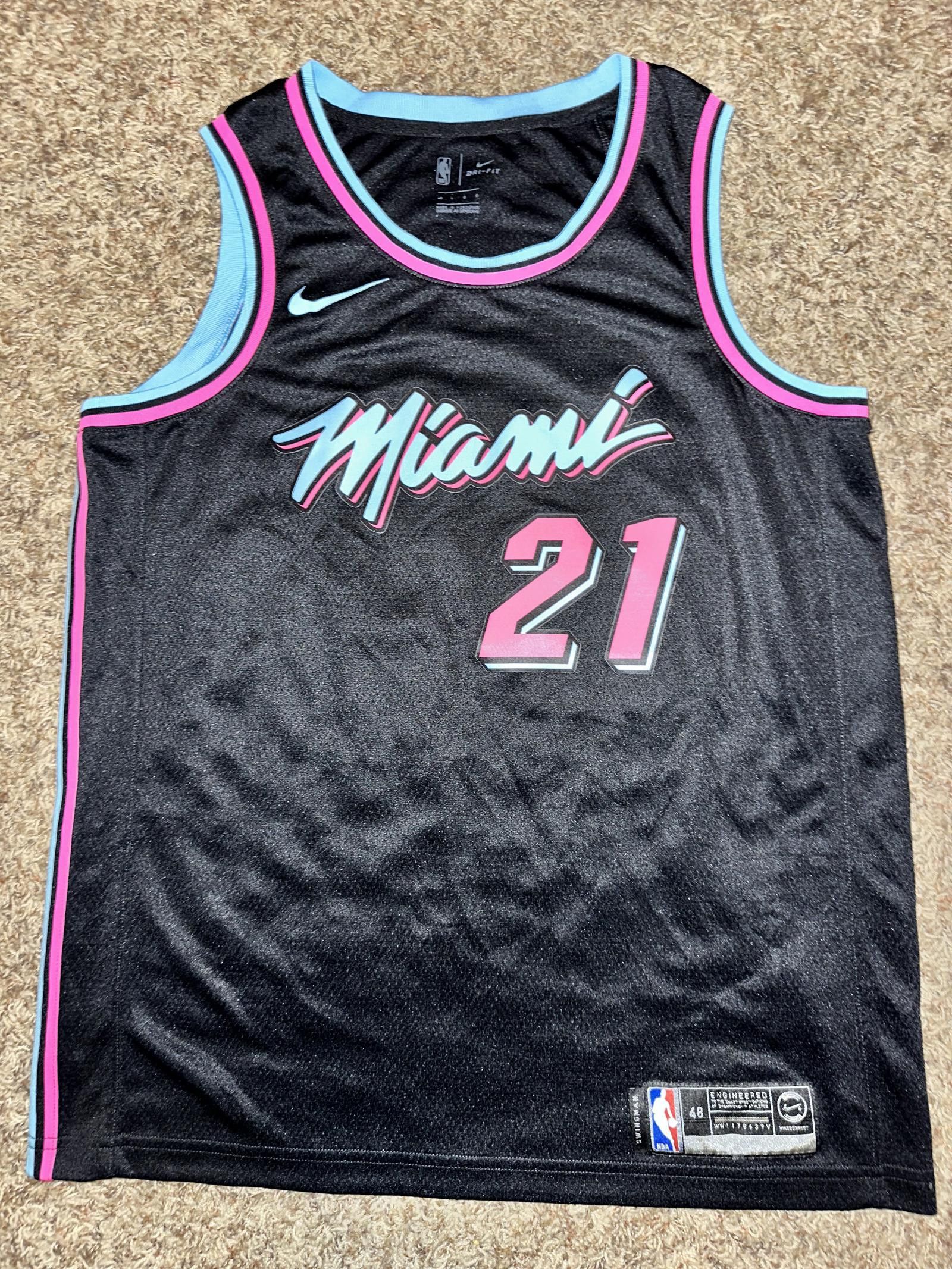 image of Nba Miami Heat Hassan Whiteside 21 Mens’S Nike Black Jersey, Men's (Size Large)