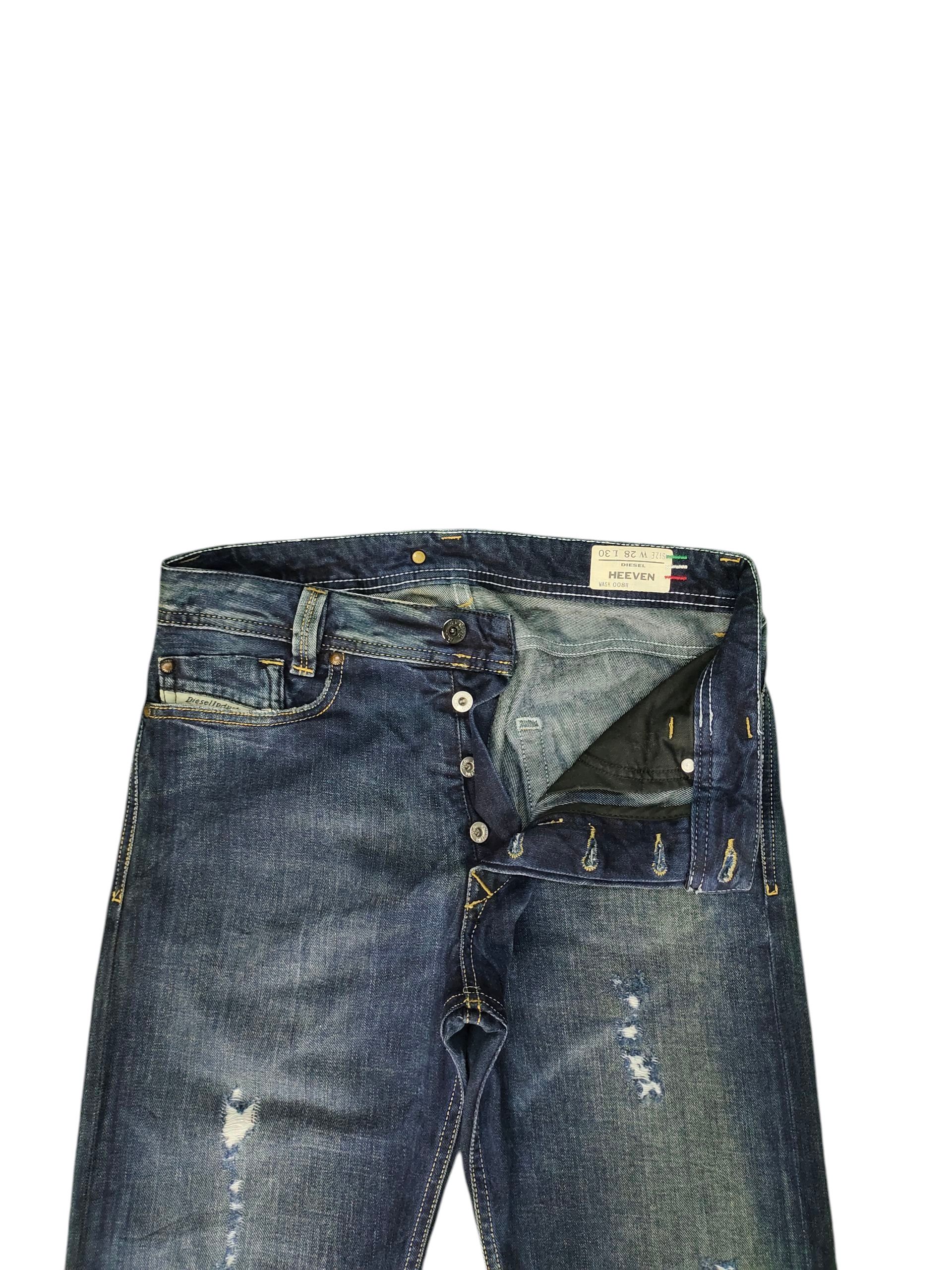 Diesel Vintage Y2k Diesel Heeven Clawmark Distress Faded Jeans Size US 29 - 7 Thumbnail