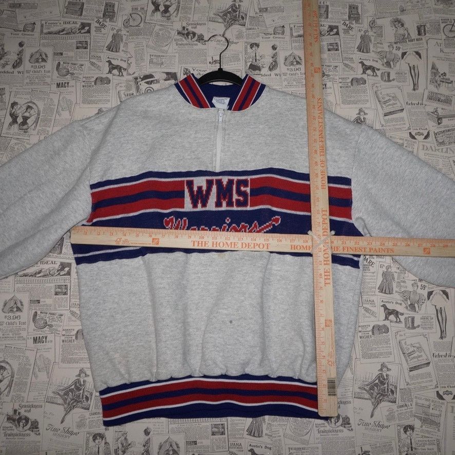 Vintage Large - Vintage Y2K WMS warriors stripe 1/4 zip sweatshirt Size US L / EU 52-54 / 3 - 4 Thumbnail