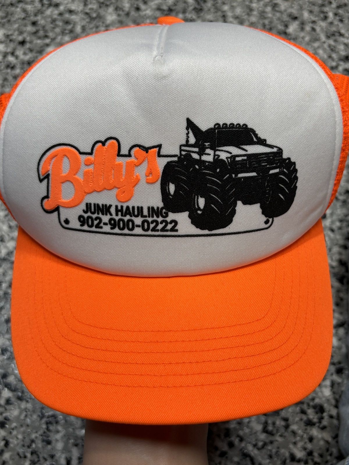 Billy Hill 2022 Billy Hill Neon Orange “Junk Hauling” Trucker Mesh Hat Size ONE SIZE - 4 Thumbnail