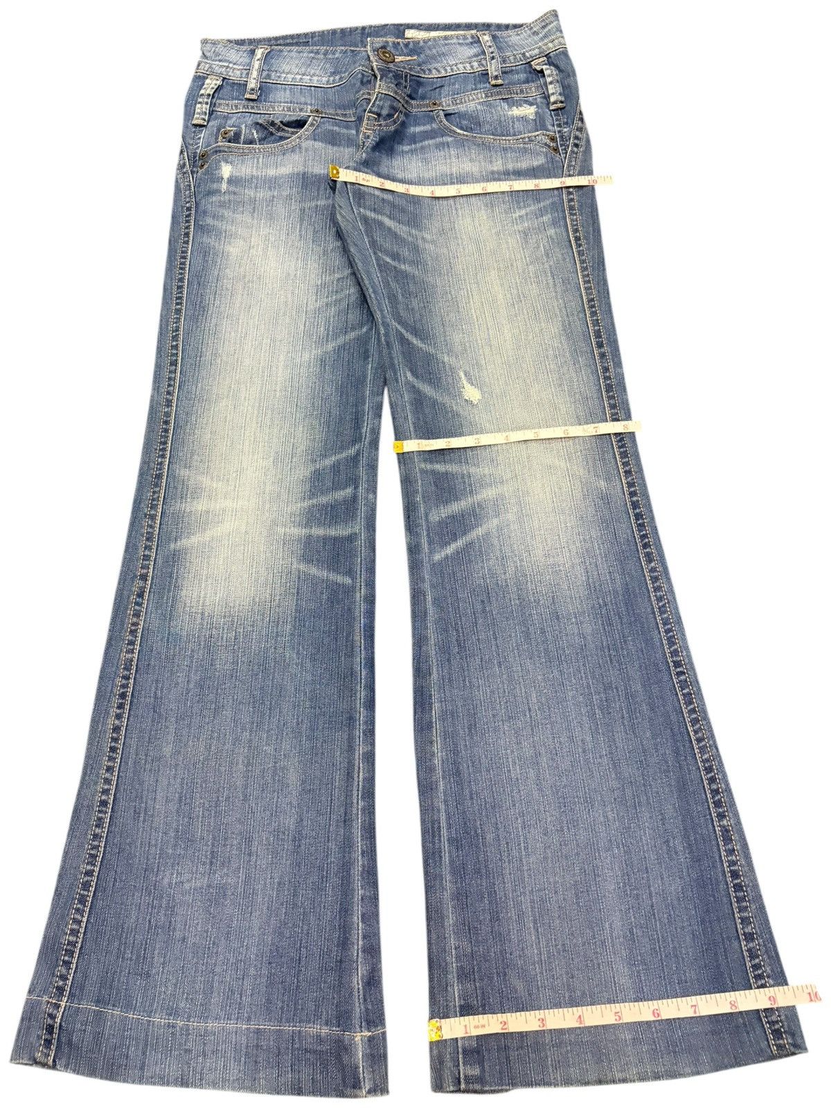 Hysteric Glamour Vintage Japanese Brand Distress Low Rise Flare Jeans Size 30" / US 8 / IT 44 - 8 Thumbnail