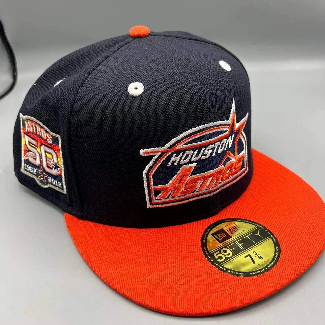 New Era Houston Astros Hat Men 7 3/8 59Fifty New Era MLB Fitted Cap Size ONE SIZE - 1 Thumbnail