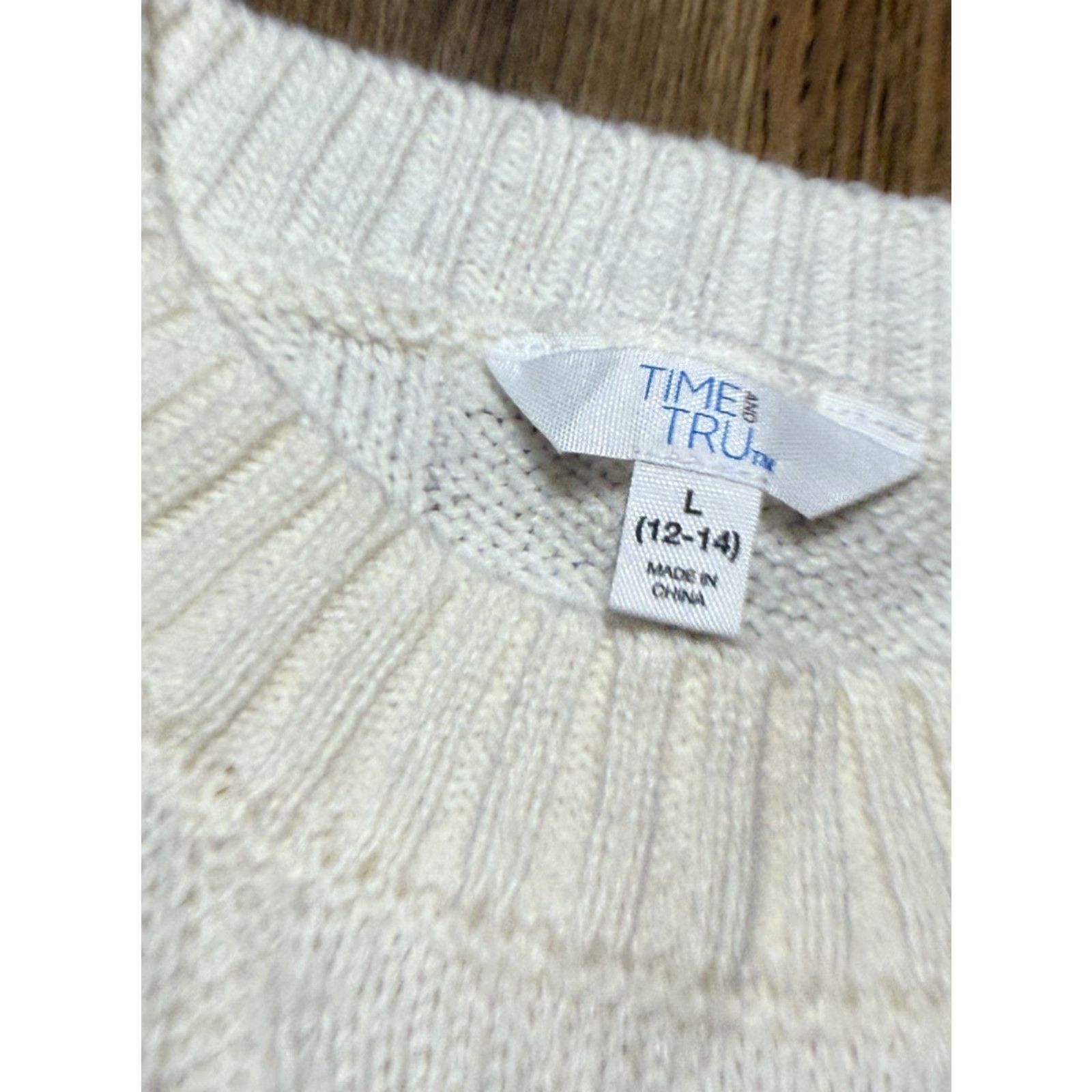 Vintage VINTAGE: No (omit) Time & Tru Sweater, Women's Size Large, White, Mock Neck, Pullover, Knit NWT Size L / US 10 / IT 46 - 5 Thumbnail