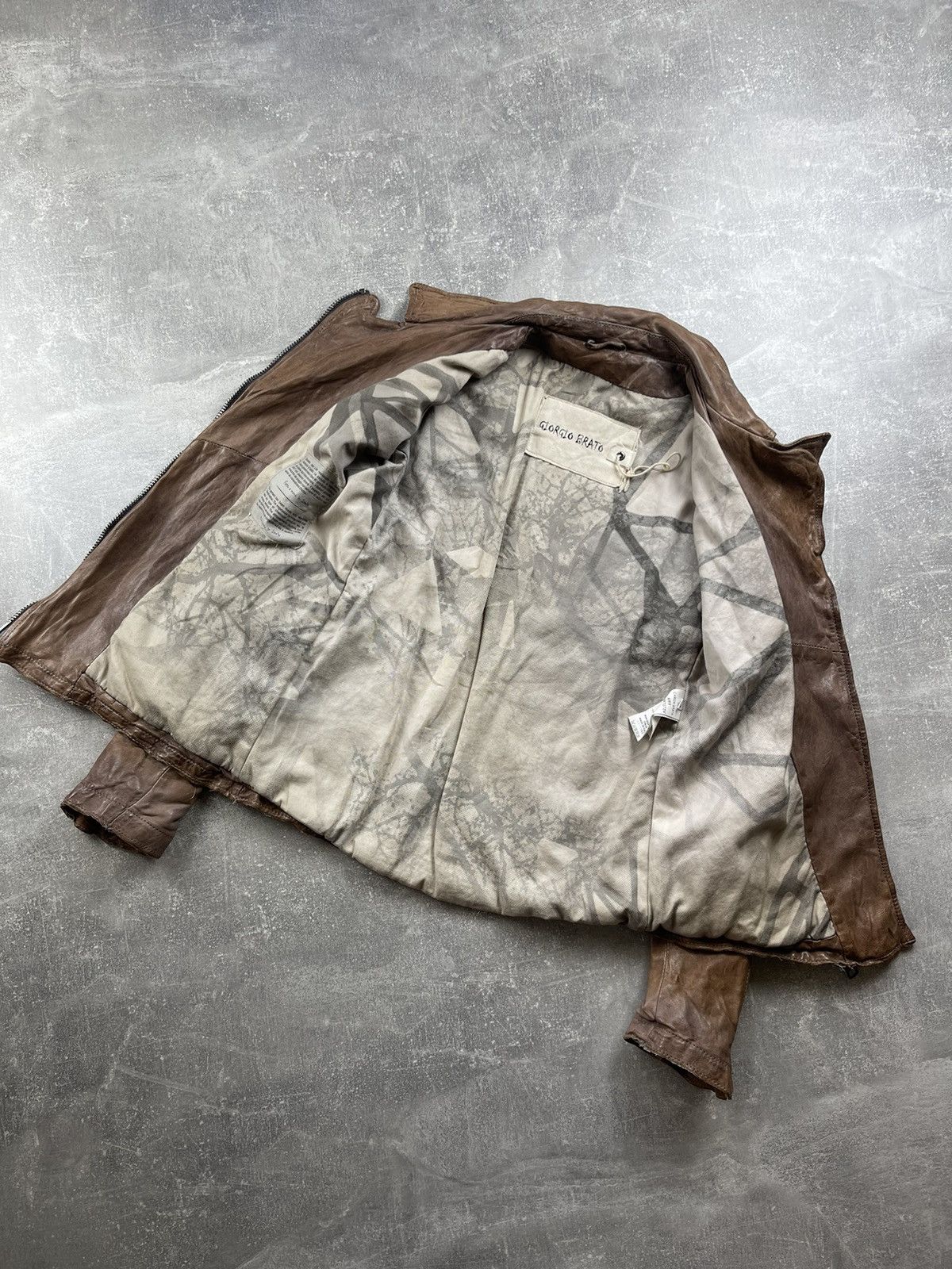 Giorgio Brato Giorgio Brato Avant Garde Distressed Handmade Leather Jacket Size M / US 6-8 / IT 42-44 - 9 Thumbnail