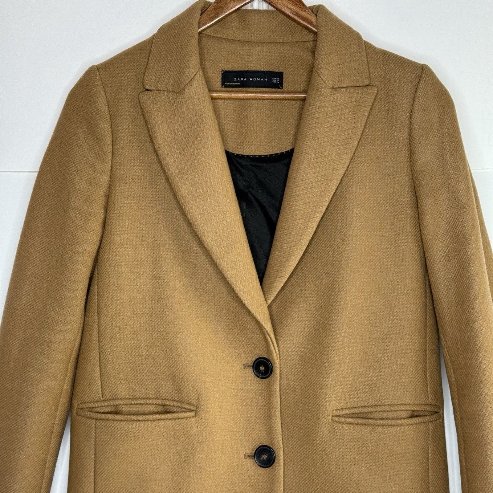 Zara Zara Women Lapel Collar Overcoat Size XS Brown Single Breast Size XS / US 0-2 / IT 36-38 - 3 Thumbnail