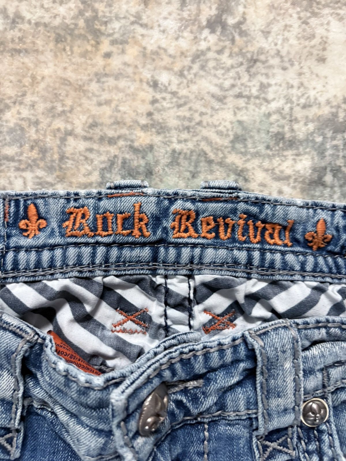 Rock Revival 90’s Rock Revival Vintage Distressed Faded Jeans Opium Size US 34 / EU 50 - 12 Thumbnail