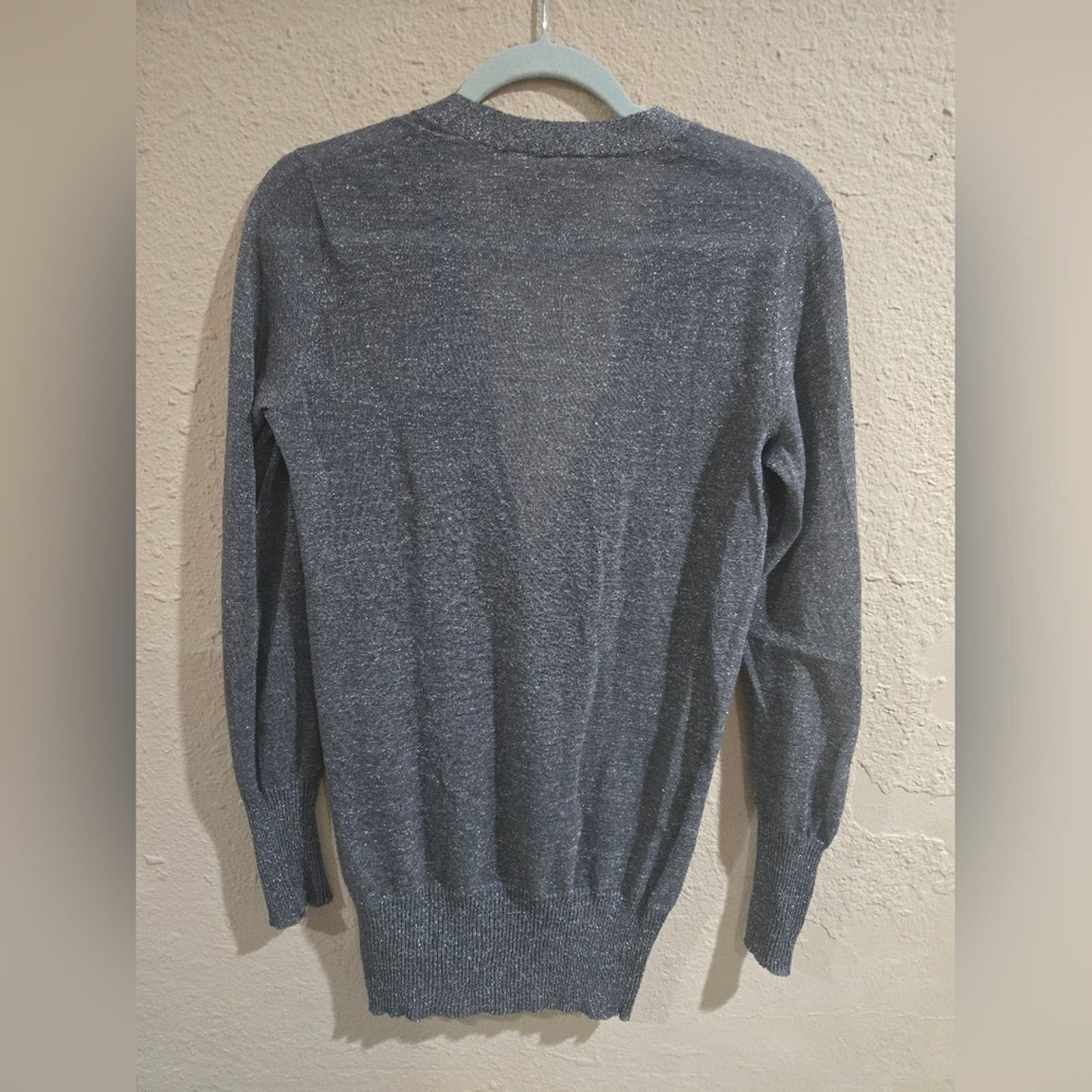 Tory Burch Tory Burch Metallic Silver Cardigan, Size Small Size S / US 4 / IT 40 - 2 Thumbnail