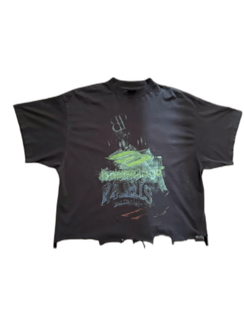 Balenciaga Balenciaga Irregular Logo Short Sleeve Shirt-yf Size US S / EU 44-46 / 1 - 1 Thumbnail