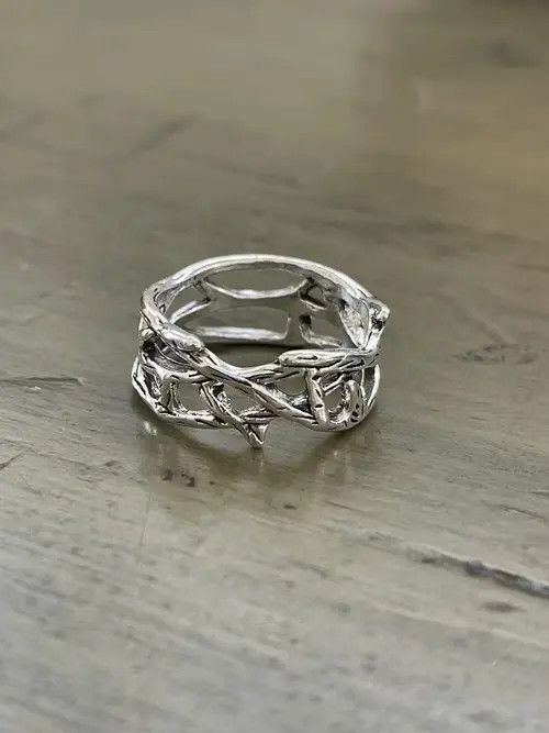 Ring Of Fire Barbed Wire Gothic Ring Size ONE SIZE - 1 Thumbnail