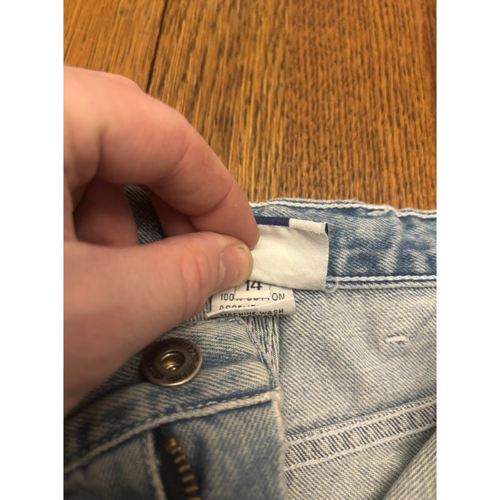 Denime Venezia DENIM JEANS Shorts WOMENS 14 BLUE DENIM Pocket 5-Pocket Design Flat Front Jeans Style Mens Womens Size 36" / US 14 / IT 50 - 3 Thumbnail