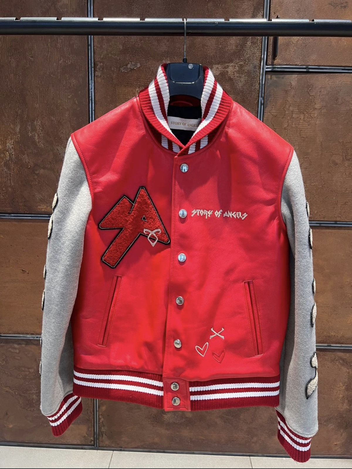 Other Red Leather Varsity Jacket Lana Wool New Size US M / EU 48-50 / 2 - 1 Thumbnail