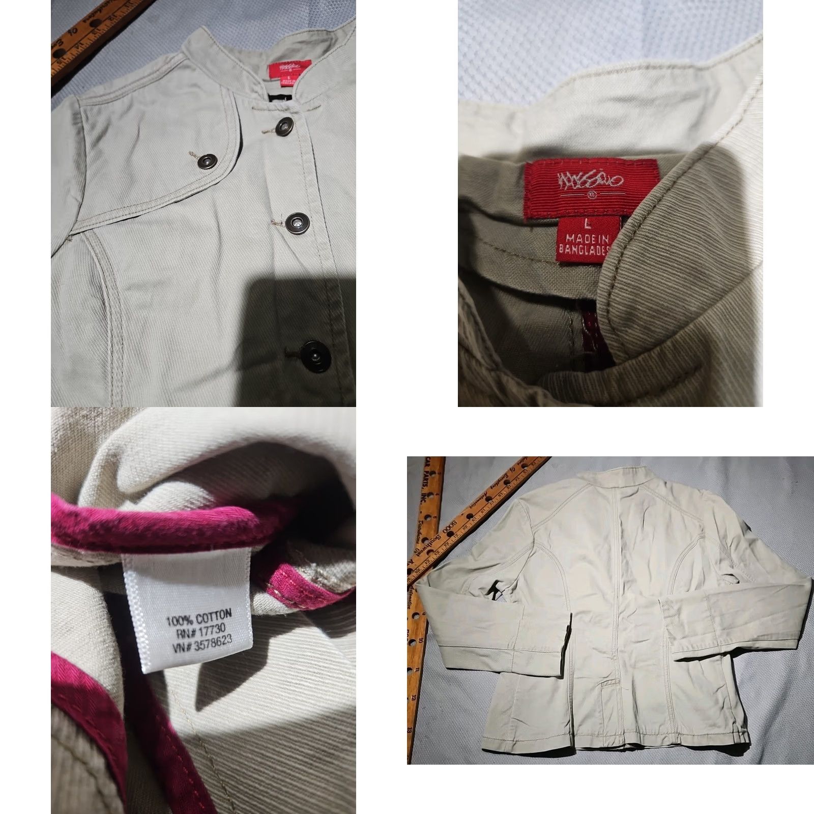 Mossimo Mossimo Jacket Womens Large Beige Military Button Pocket Casual Y2k Zip Mens Girls Womens Size L / US 10 / IT 46 - 8 Thumbnail