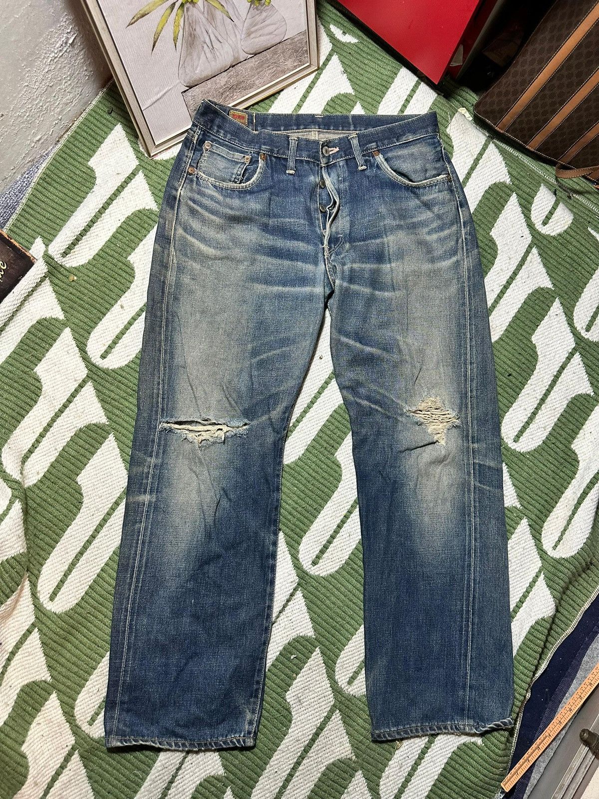 Edwin EDWIN 505 SX Selvedge Distressed Jeans Size US 34 / EU 50 - 1 Thumbnail
