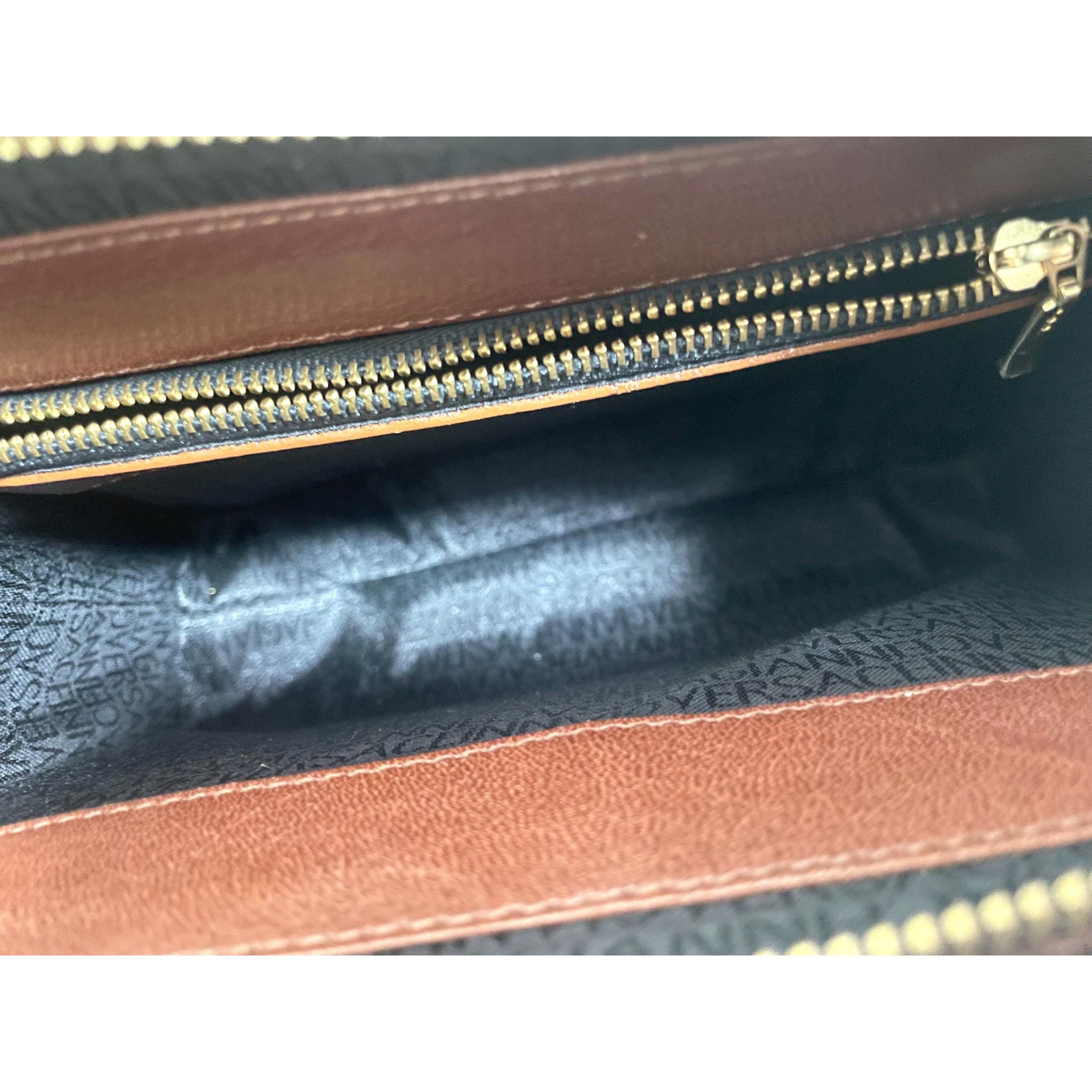 Versace Vintage Gianni Versace brown leather wristlet, purse clutch, Size ONE SIZE - 10 Thumbnail