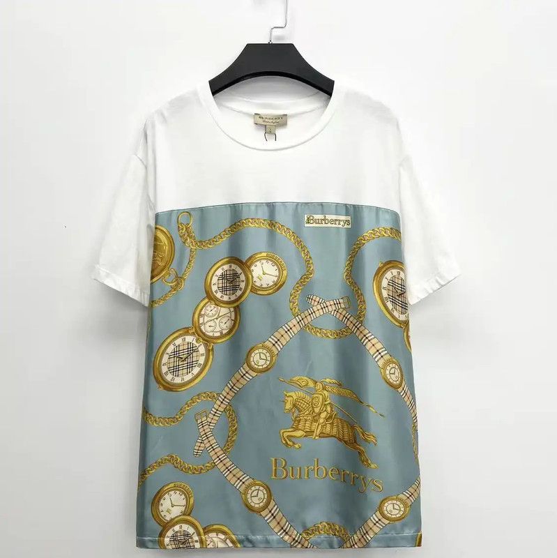 Burberry Burberry Men's Silk Blended T-Shirt with Logo Size US L / EU 52-54 / 3 - 1 Thumbnail