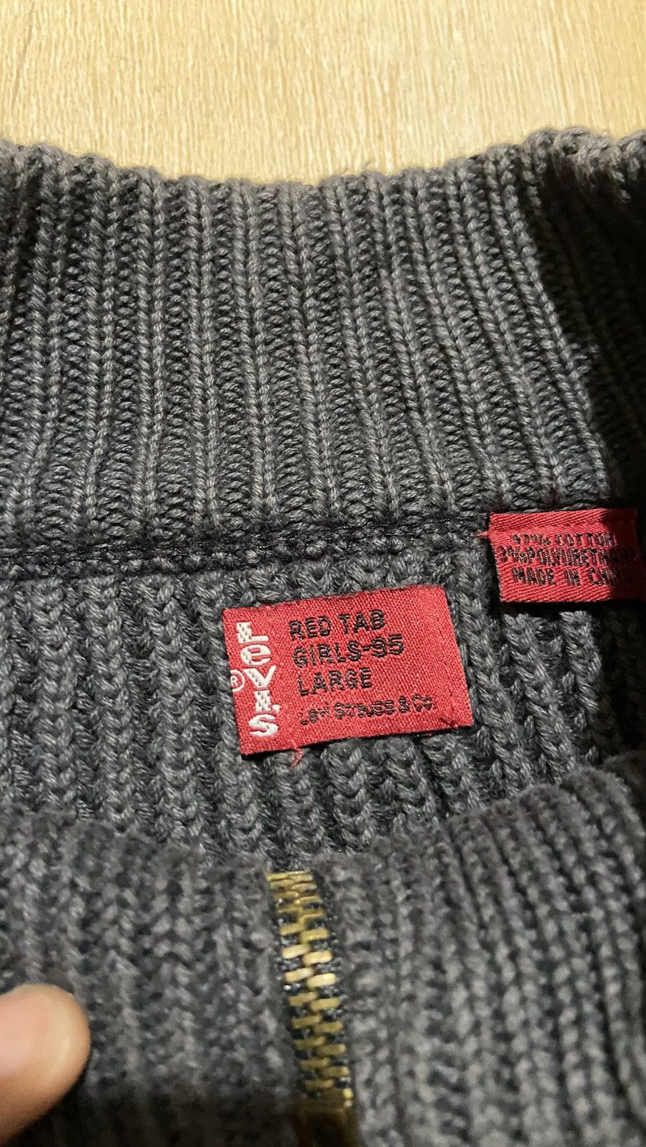 Levi's × Levi's Made & Crafted × Levi's Vintage Clothing Vintage Avant Garde Levis Fishnet Wool Knitwear Red Tab Size US L / EU 52-54 / 3 - 4 Thumbnail