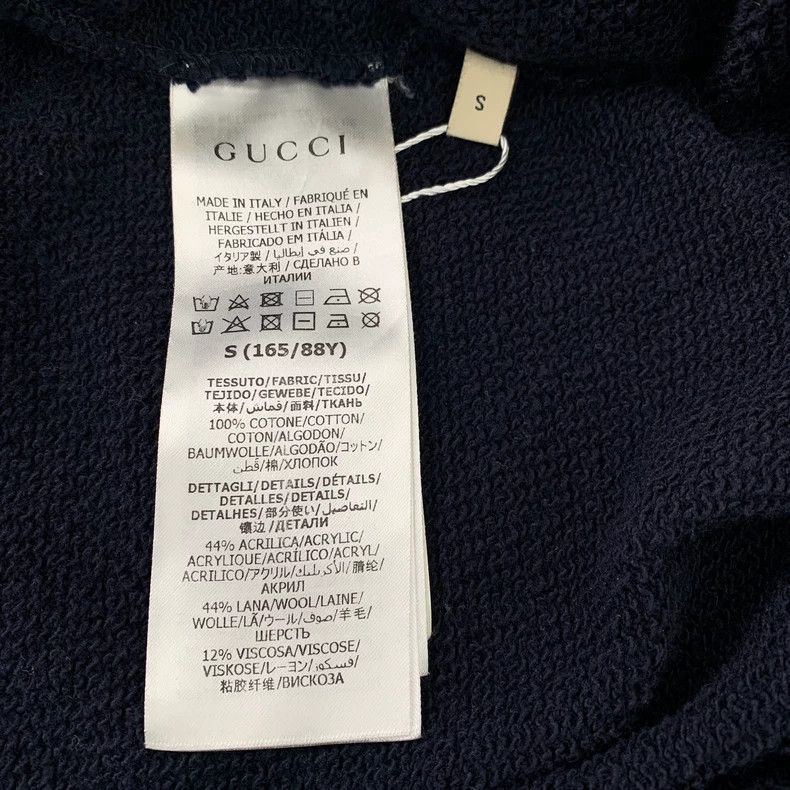Gucci Gucci Dark blue cotton logo printed striped webbing hooded Size US S / EU 44-46 / 1 - 8 Thumbnail