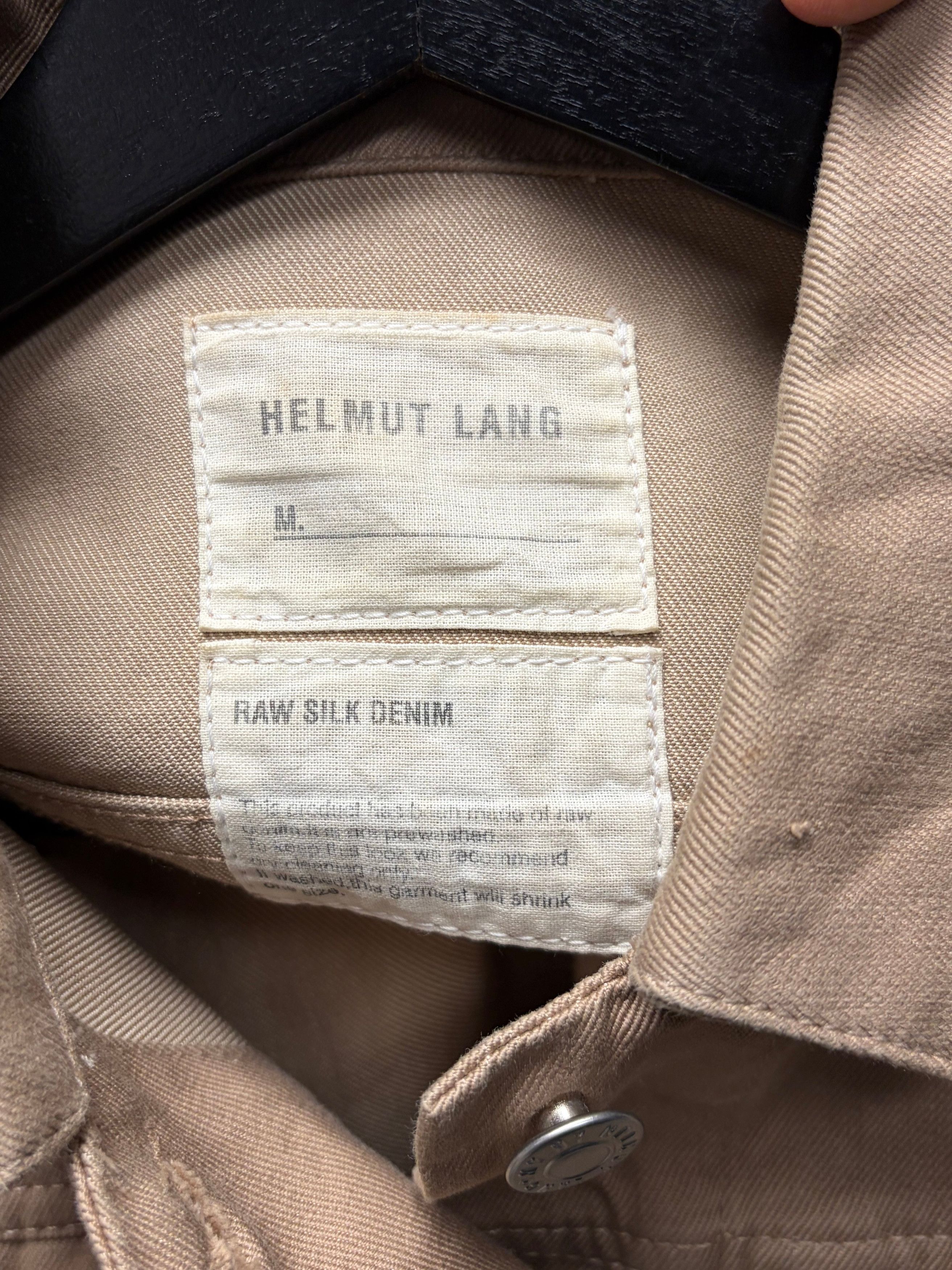 Helmut Lang Vintage Helmut Lang ‘Raw Silk Denim’ Brown Trucker Jacket Size US S / EU 44-46 / 1 - 4 Thumbnail