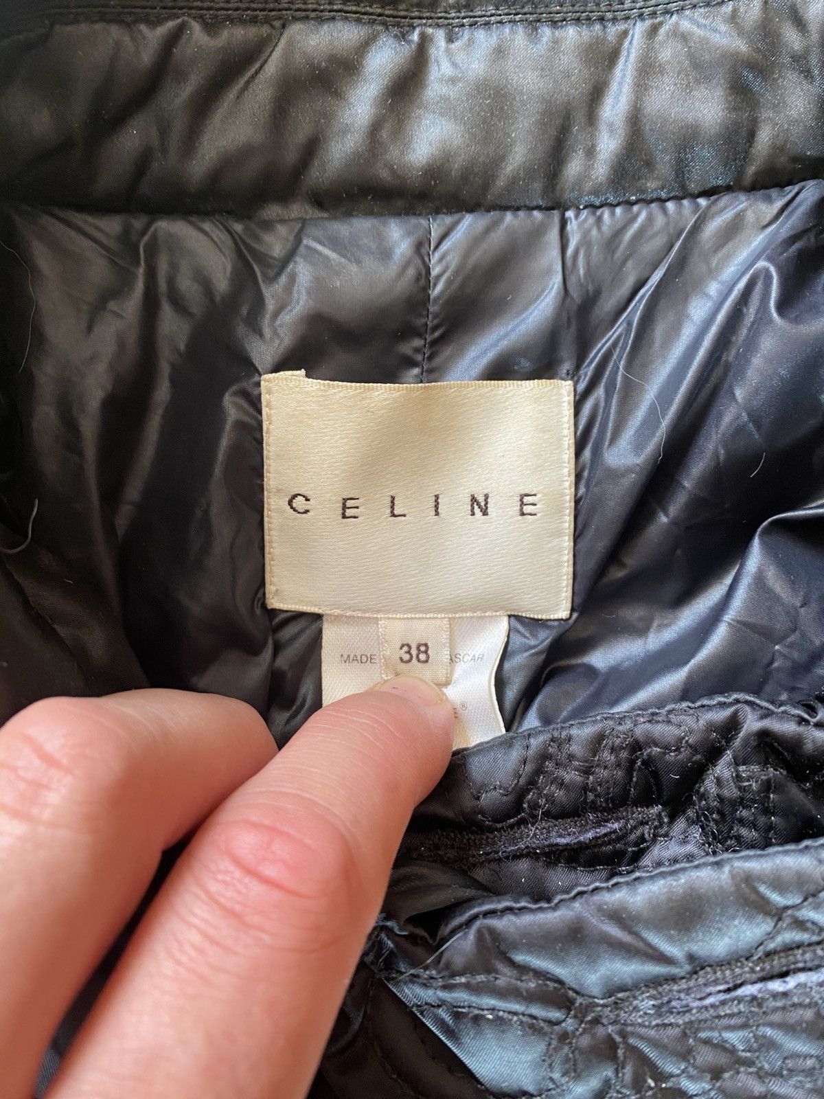 Celine CELINE Black Quilted Triomphe Logo Trench Coat Vintage 38 Size S / US 4 / IT 40 - 8 Thumbnail