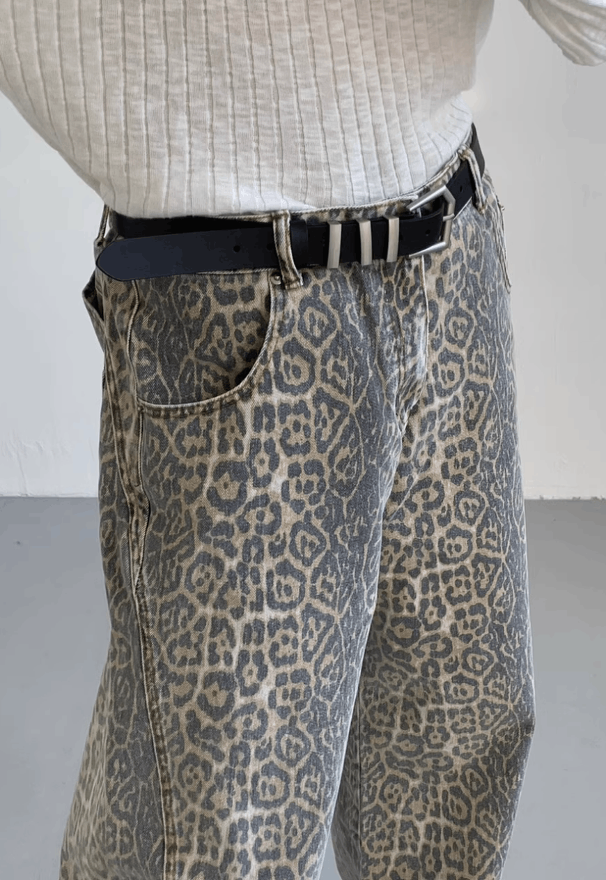 Other Unisex Retro Camo Leopard Jeans Size 25" / US 0 / IT 36 - 4 Thumbnail