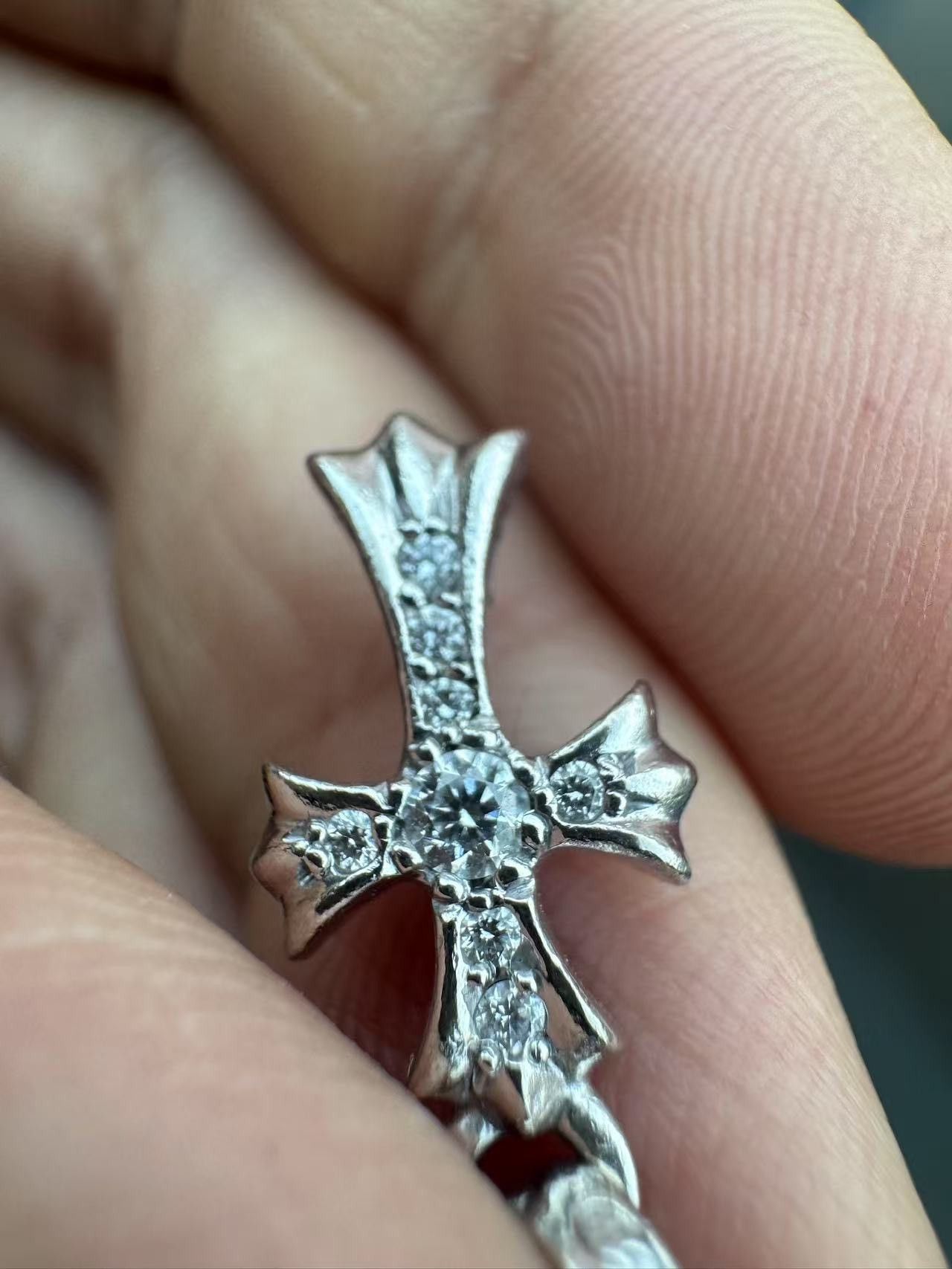 Chrome Hearts Chrome Hearts Whitegold Babyfat with Diamonds Size ONE SIZE - 4 Thumbnail