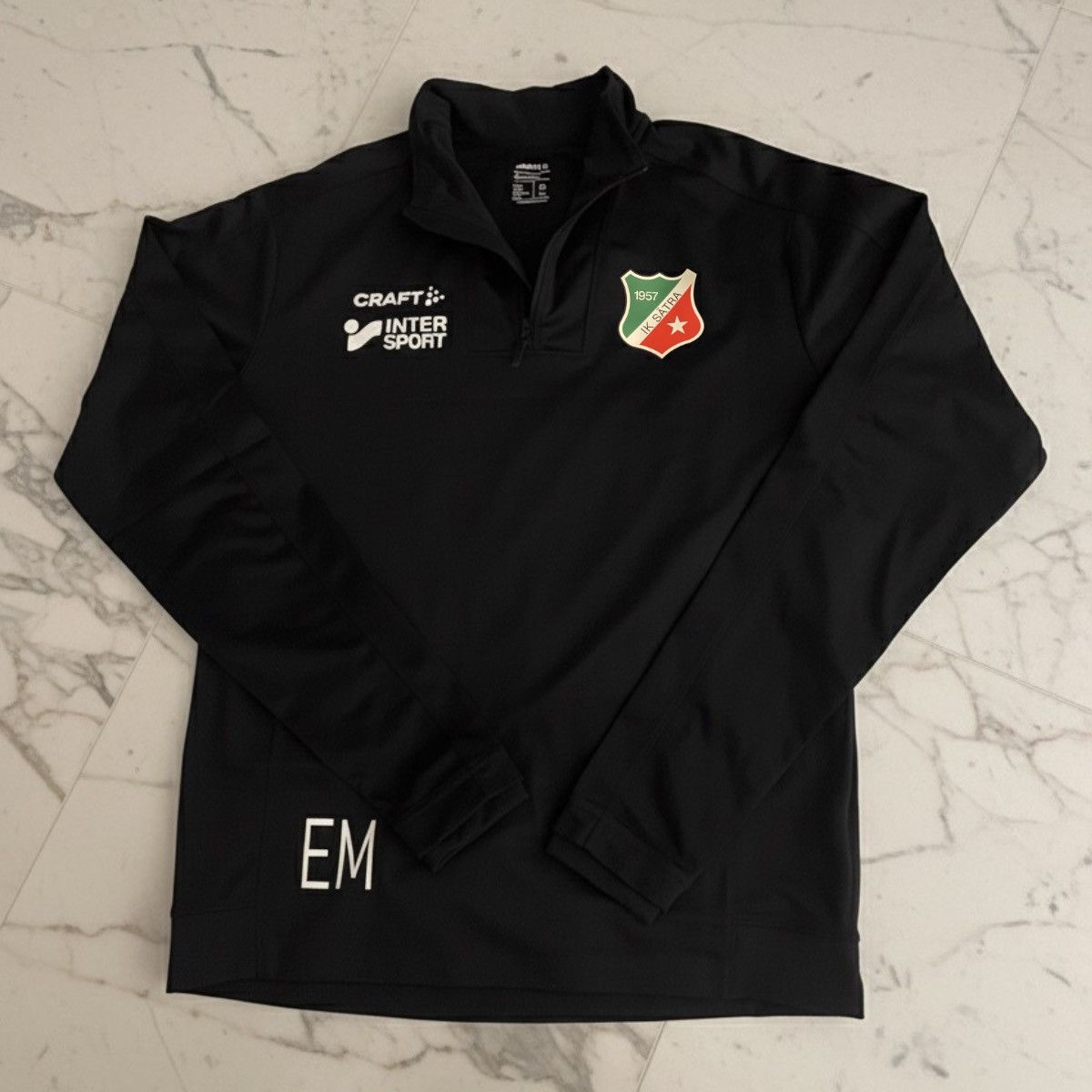 Other Craft IK Sätra 1957 Half Zip Training Top Black w/ "EM" Size US M / EU 48-50 / 2 - 1 Thumbnail