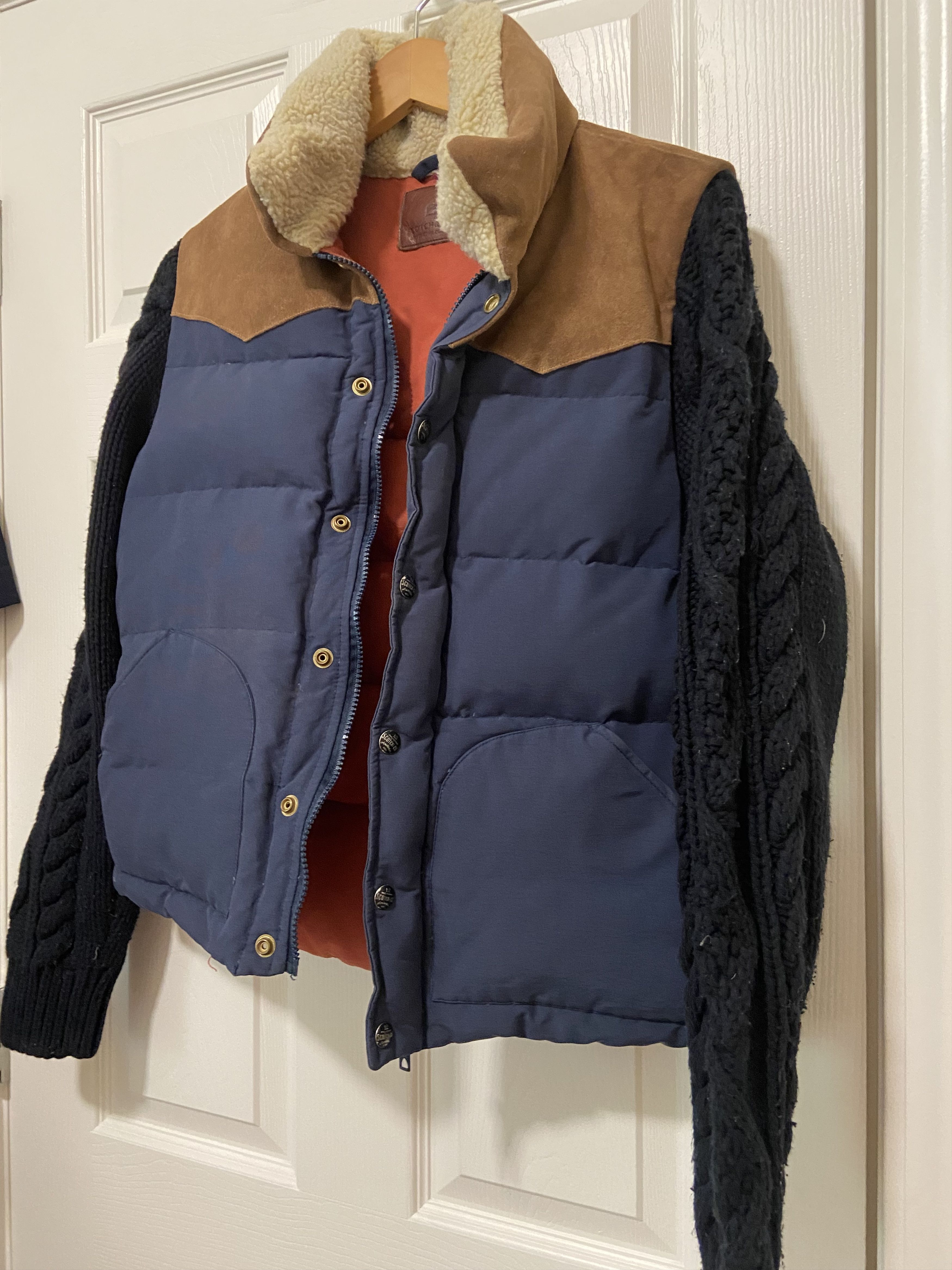 Scotch & Soda Scotch & Soda Gilet Dark Down Leather Down Puffer With Knit Size US S / EU 44-46 / 1 - 2 Thumbnail