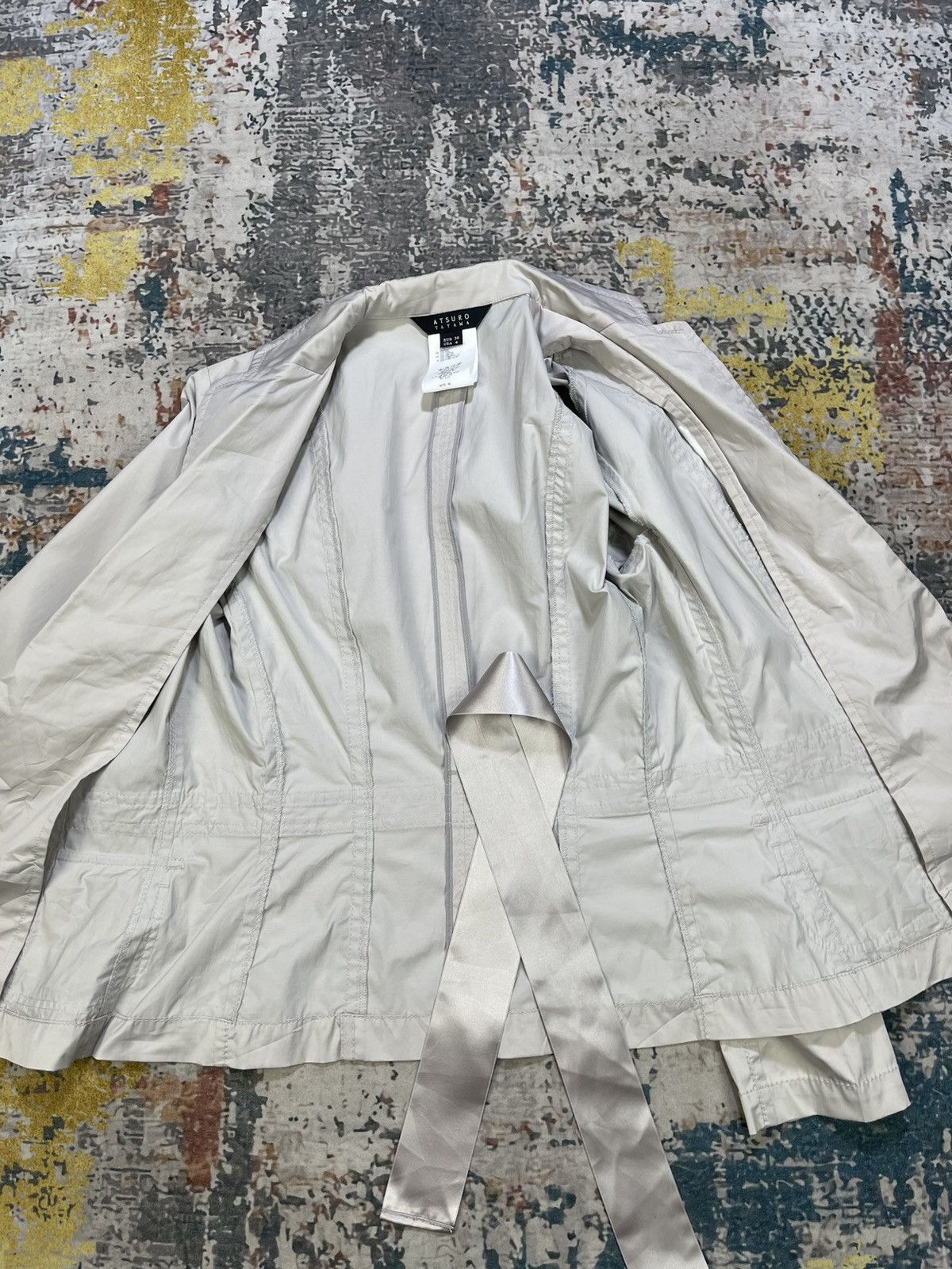ATSURO TAYAMA Atsuro Tayama Cream Belt Tie Waist Blazer Size M / US 6-8 / IT 42-44 - 8 Thumbnail