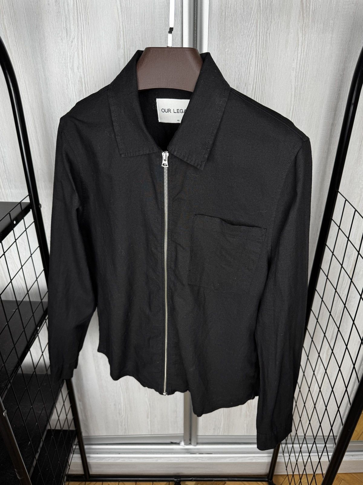 Our Legacy Our Legacy Zip Shirt Washed Black Cotton-Linen size 46 Size US S / EU 44-46 / 1 - 5 Thumbnail